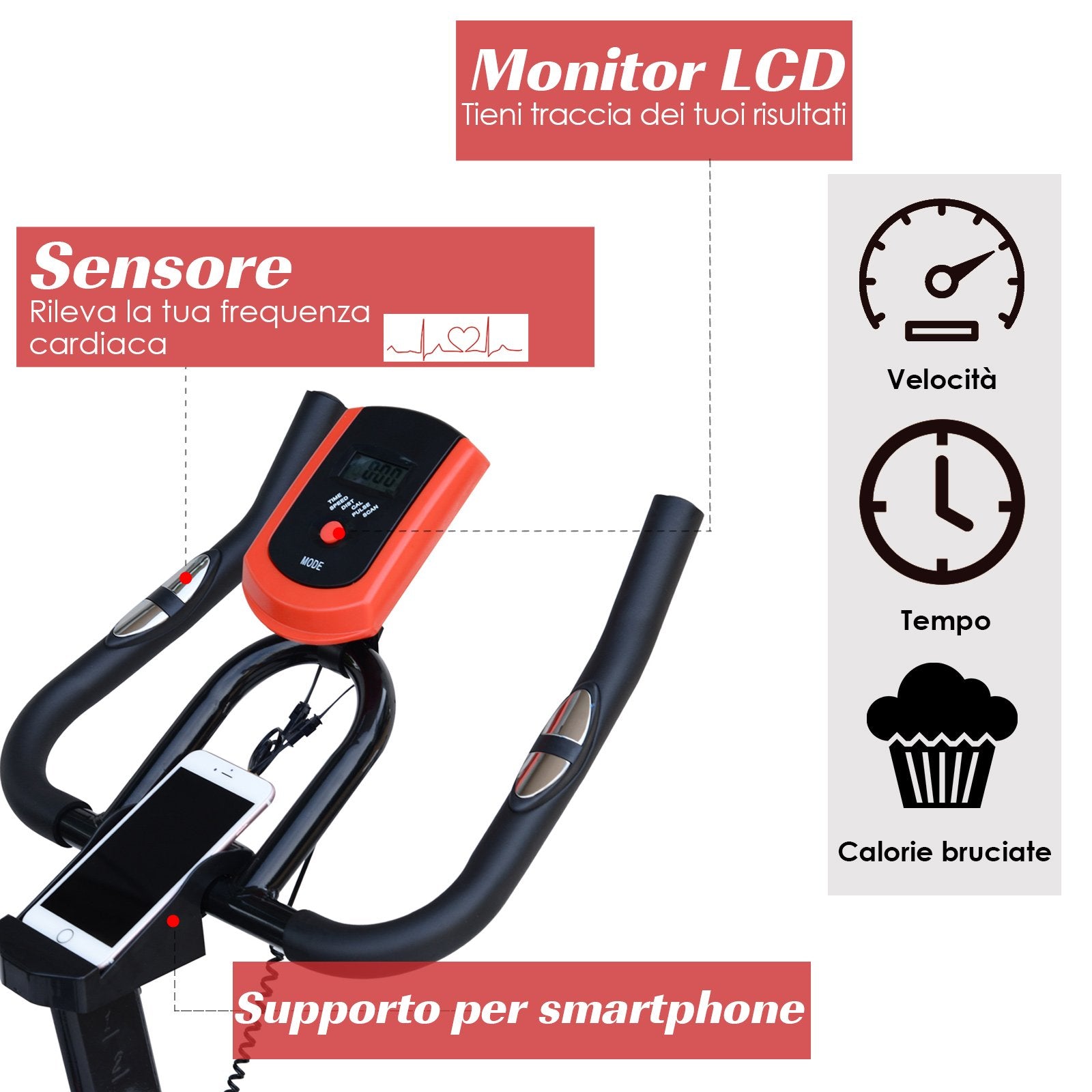 EasyComfort Hometrainer met 6 kg vliegwiel, verstelbare zitting