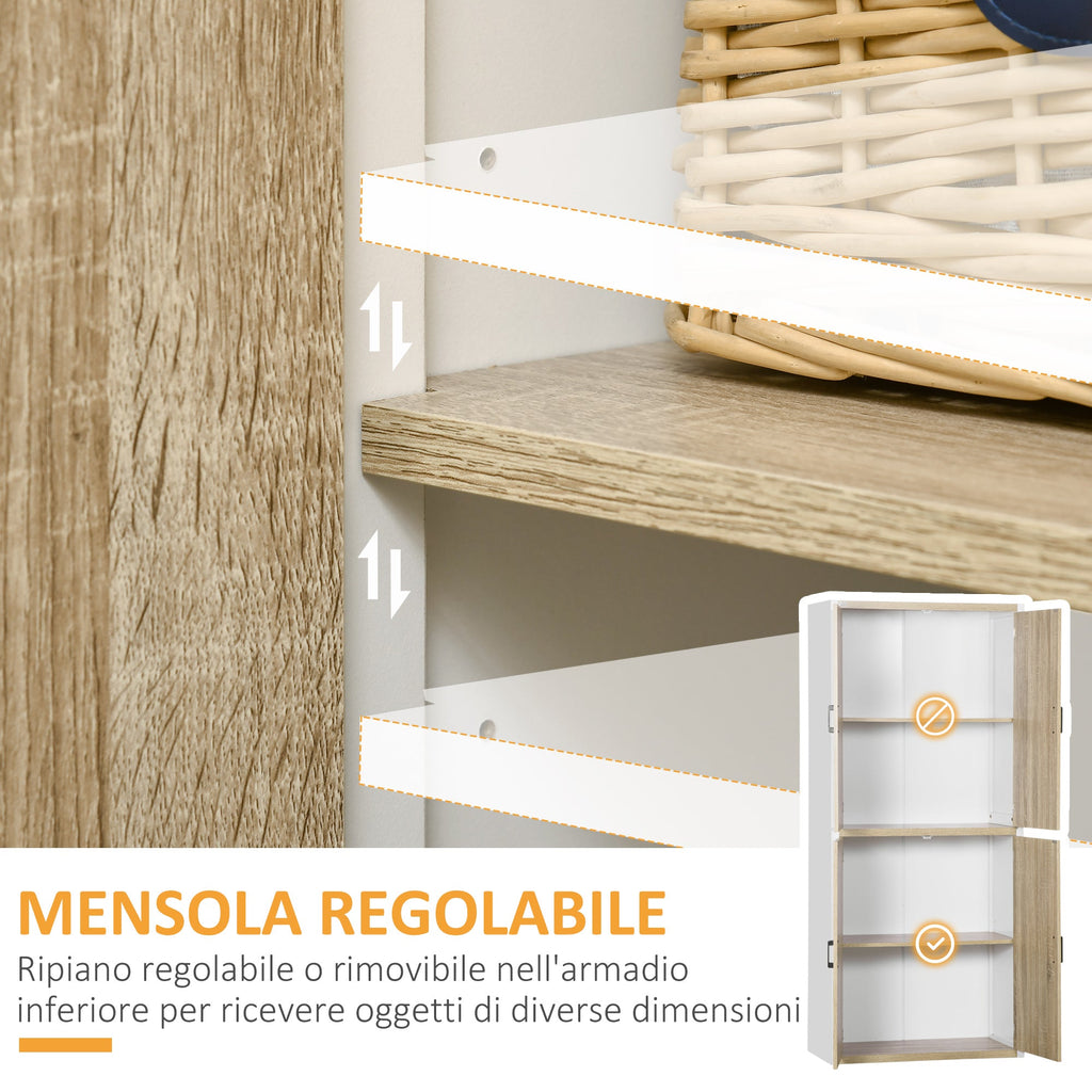 EasyComfort keukenkast MDF 80x40x182 cm – 4 deuren, 4 verstelbare planken