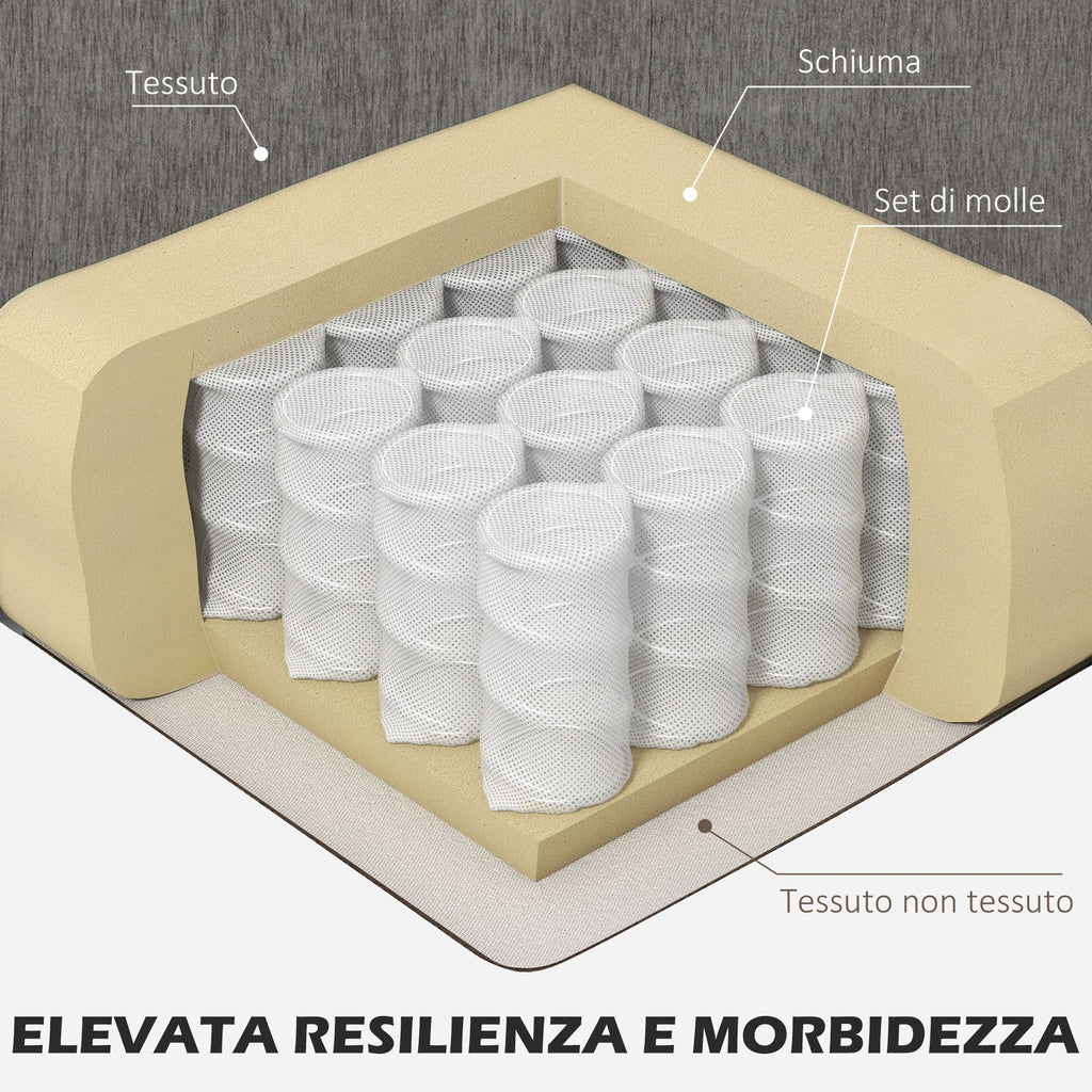 EasyComfort Divano Angolare 3 Posti with Cuscino per Seduta e Schienale, in Tessuto Effetto Ciniglia, 186x130x84 cm, Tortora