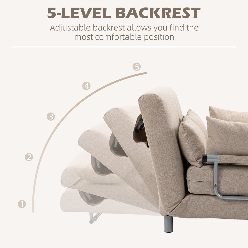 EasyComfort Divano Letto 2-zits slaapbank 3-in-1, 102x82x81 cm, beige
