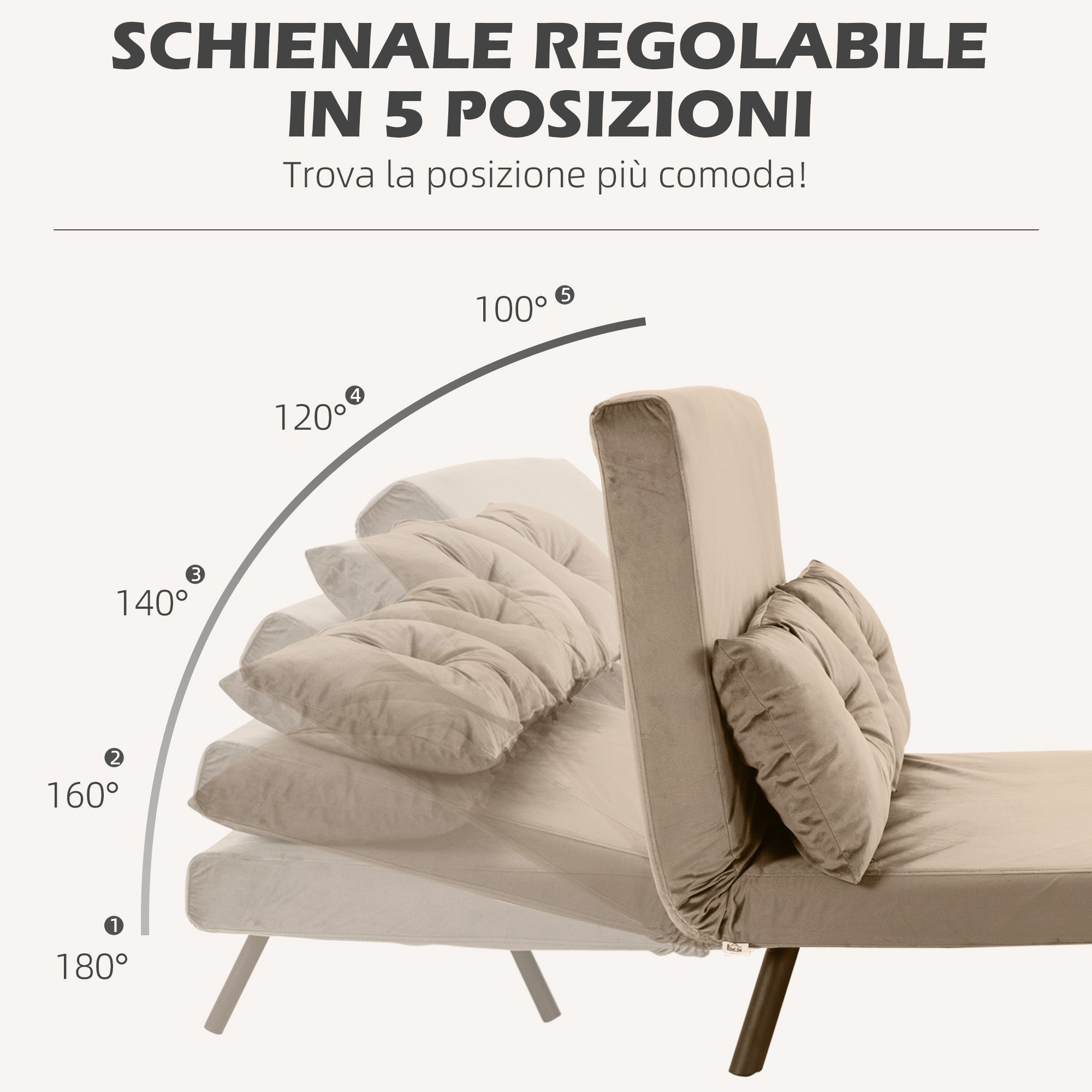 EasyComfort 3-in-1 slaapbank, 102x73x81 cm, lichtbruin