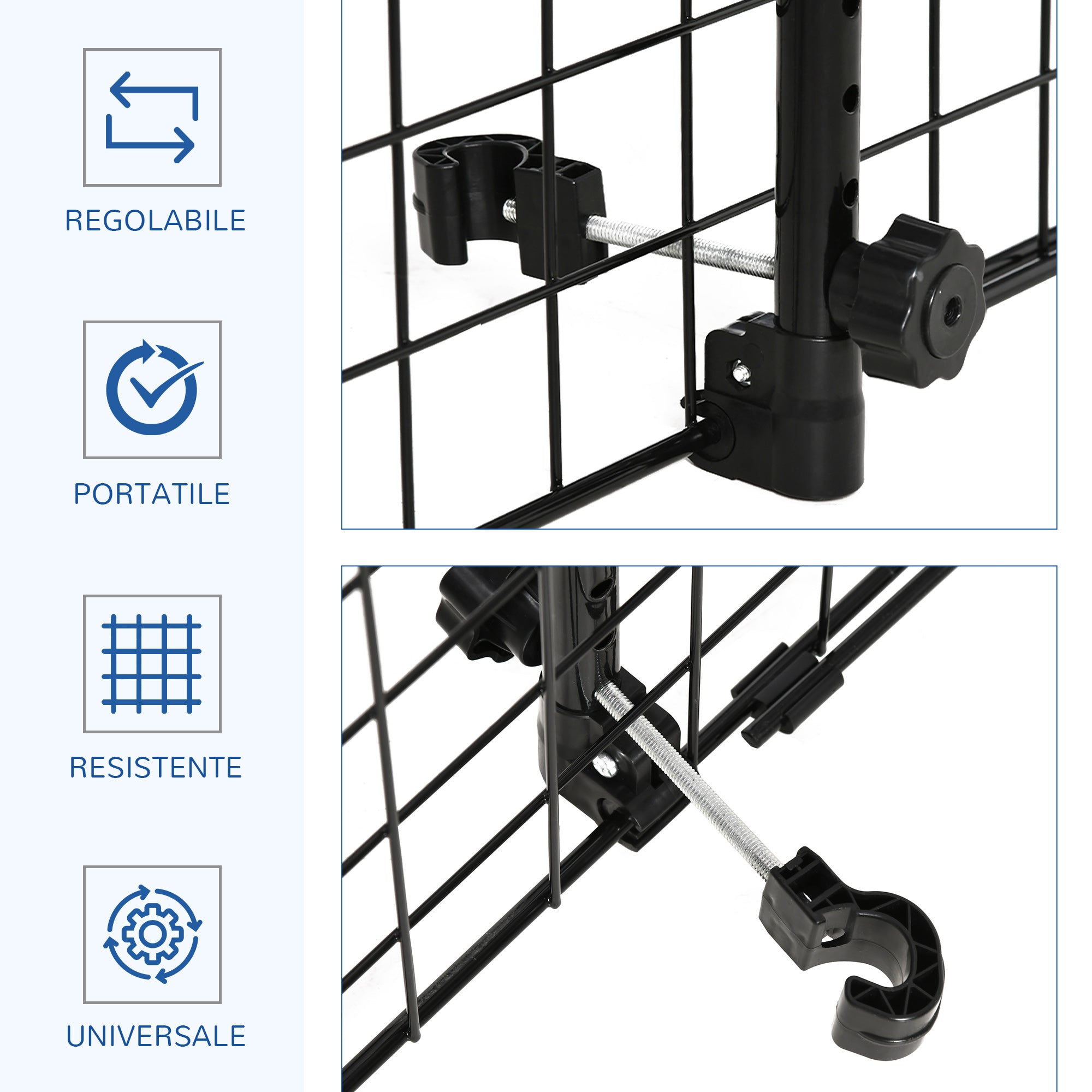EASYCOMFORT Car Divider for Dogs, Universal Adjustable Barrier, 91-152 x 30 cm, Black