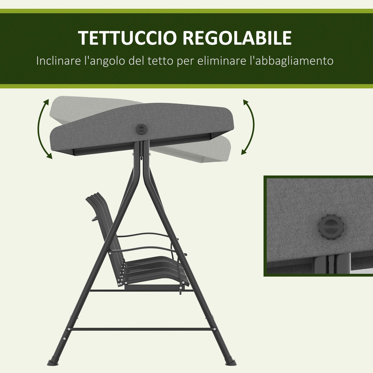 EasyComfort Dondolo da Giardino 3-zits tuinschommel, 195x118x170 cm