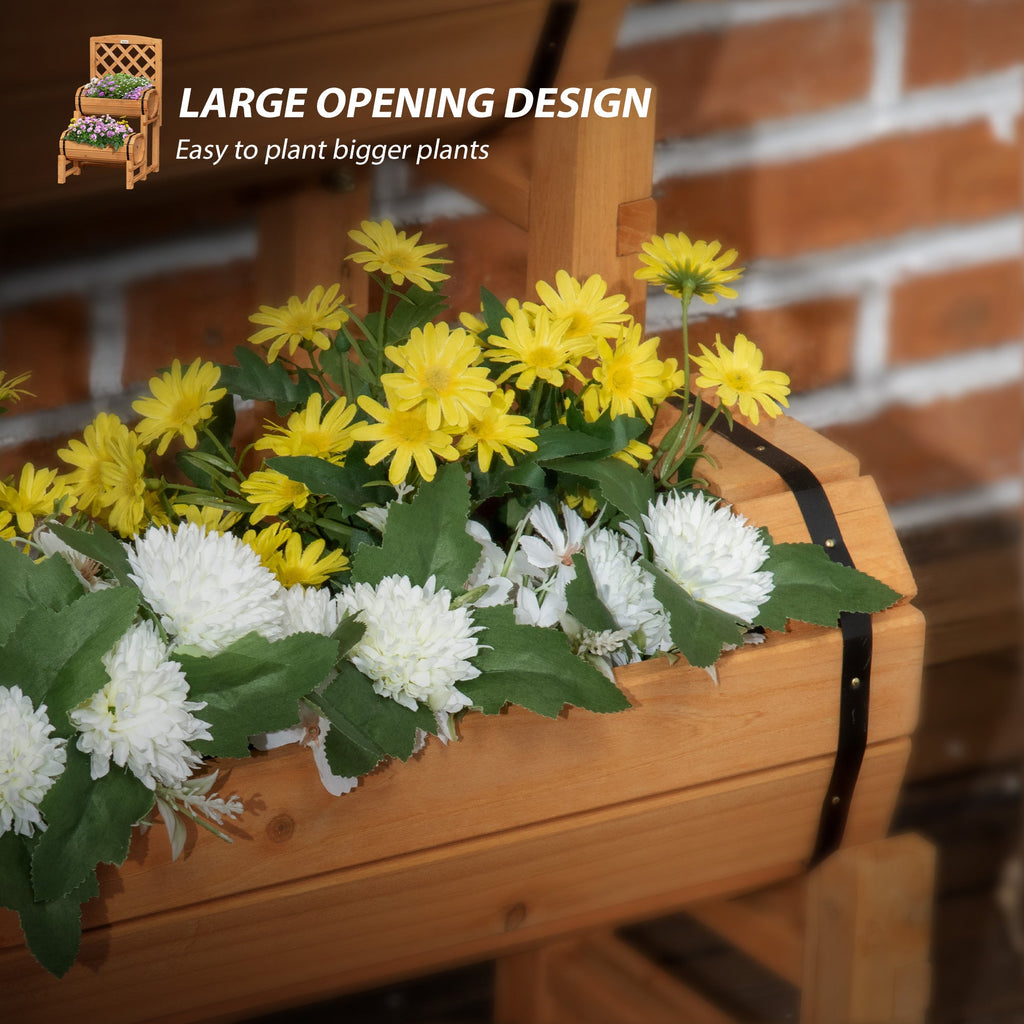 Easycomfort Fioriera da Esterno a Mezza Botte in Legno d'Abete with Design Verticale Rialzato, 45x45x80 cm