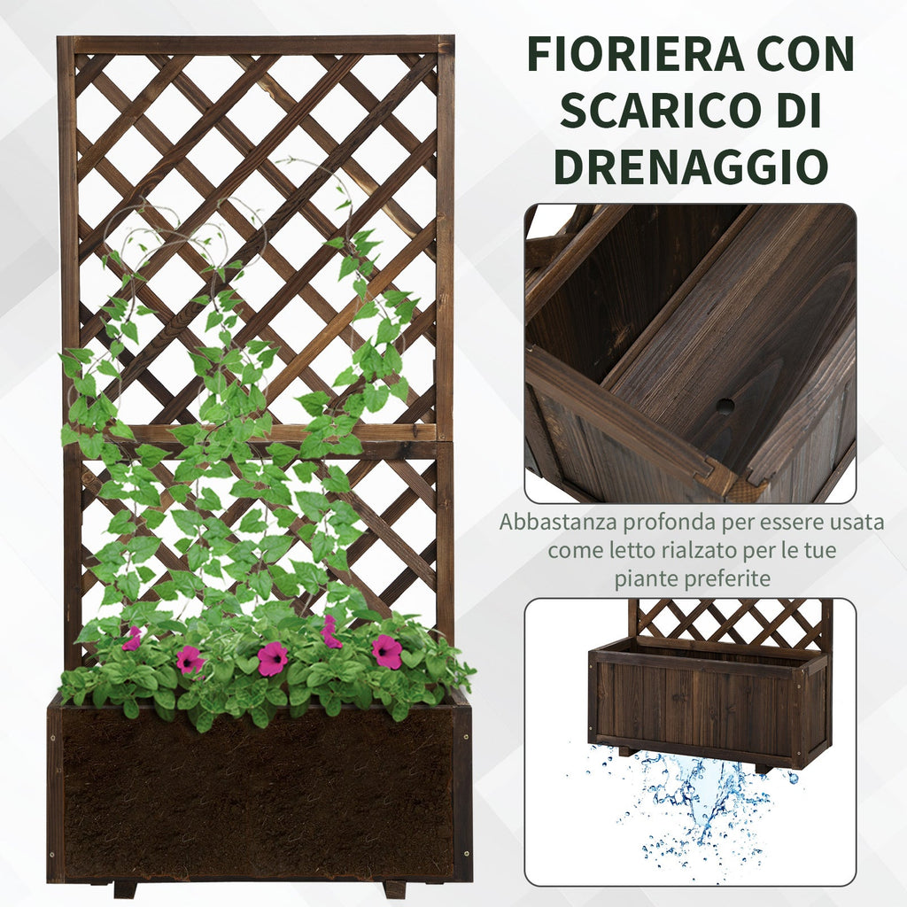 EasyComfort Fioriera da Esterno buitenplantenbak met spalier 72.5x31.5x149.5 cm