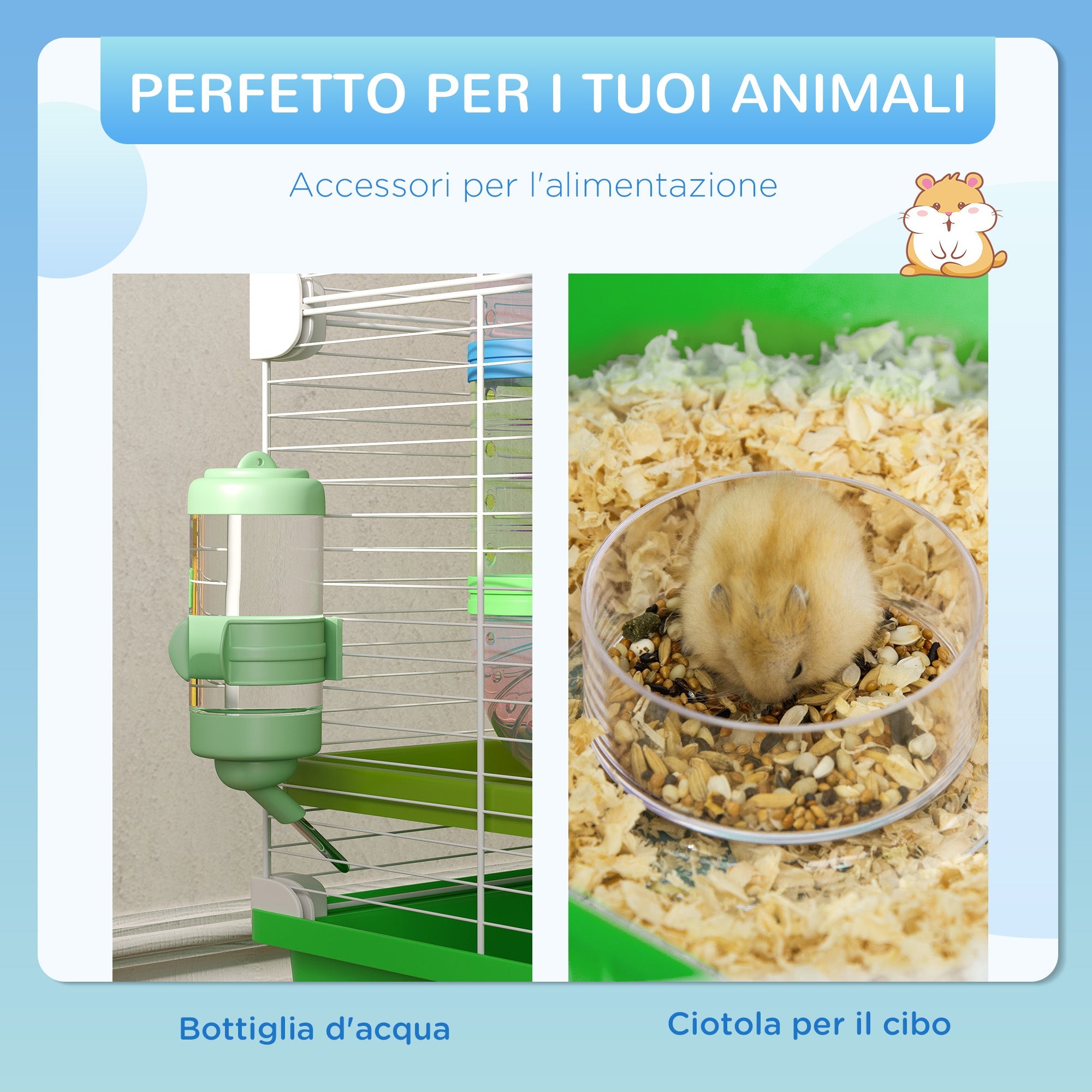 EasyComfort Hamsterkooi 5 niveaus 59x36x69 cm