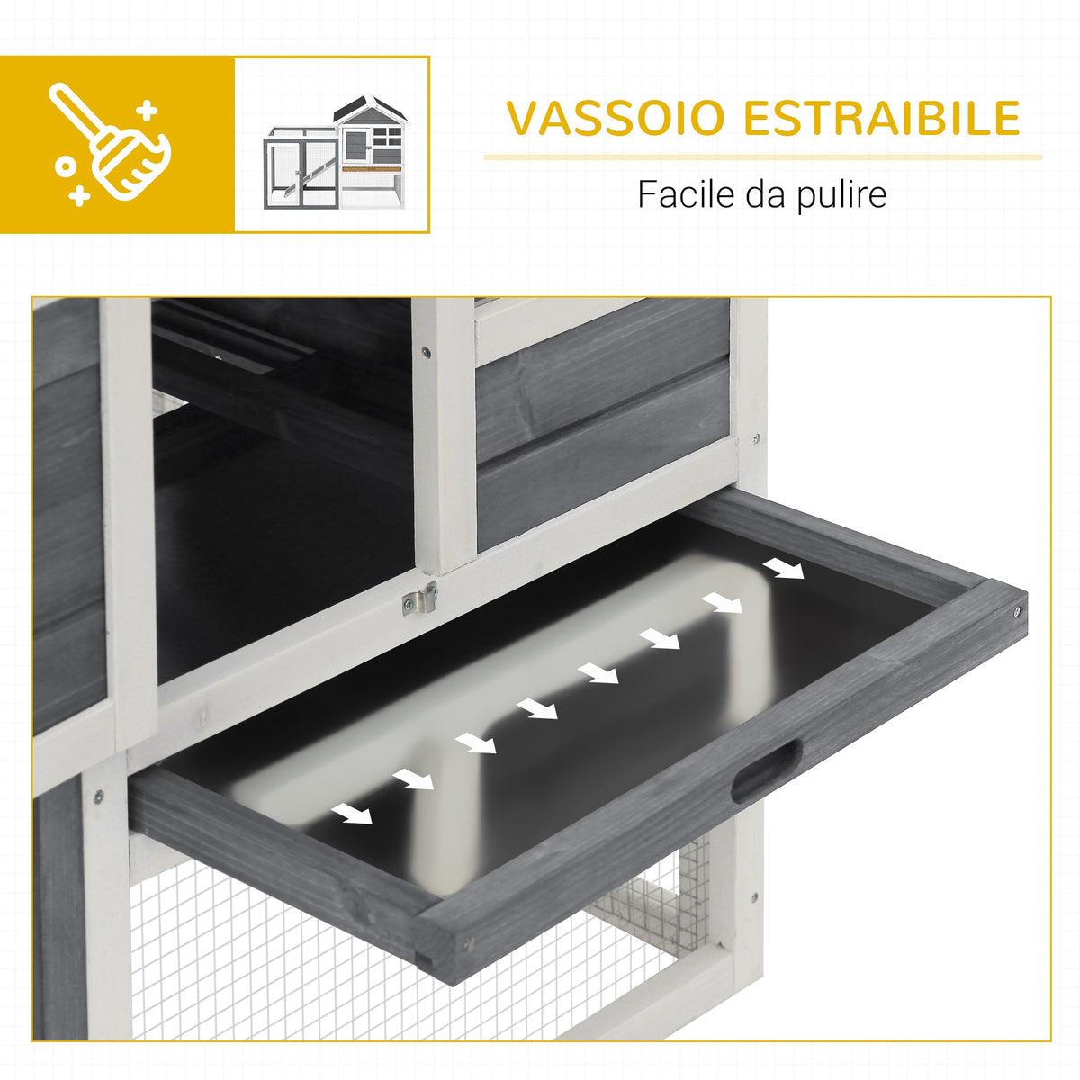 EasyComfort buitenhok voor konijnen en knaagdieren 122x62.6x92cm