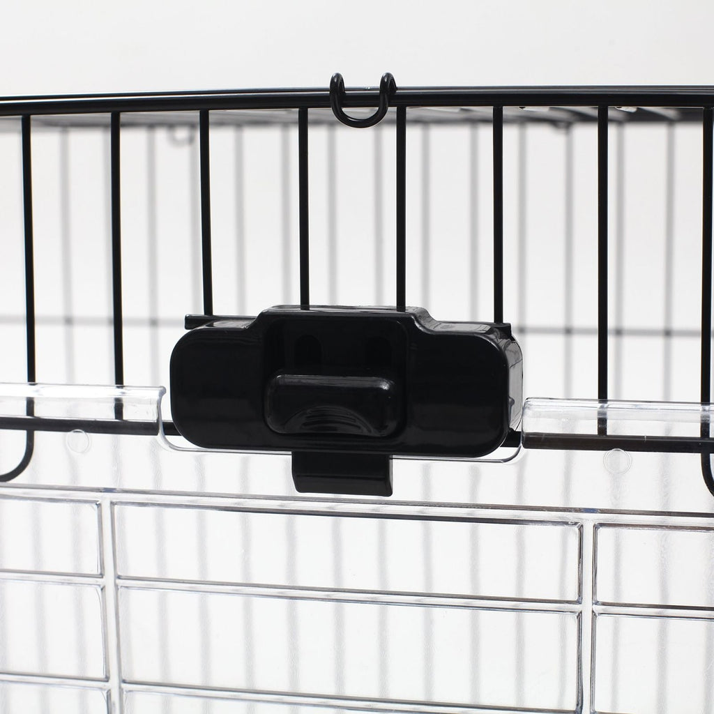 EASYCOMFORT Cage for Hamsters Rabbits Guinea Pigs in Black Metal with 2 Doors