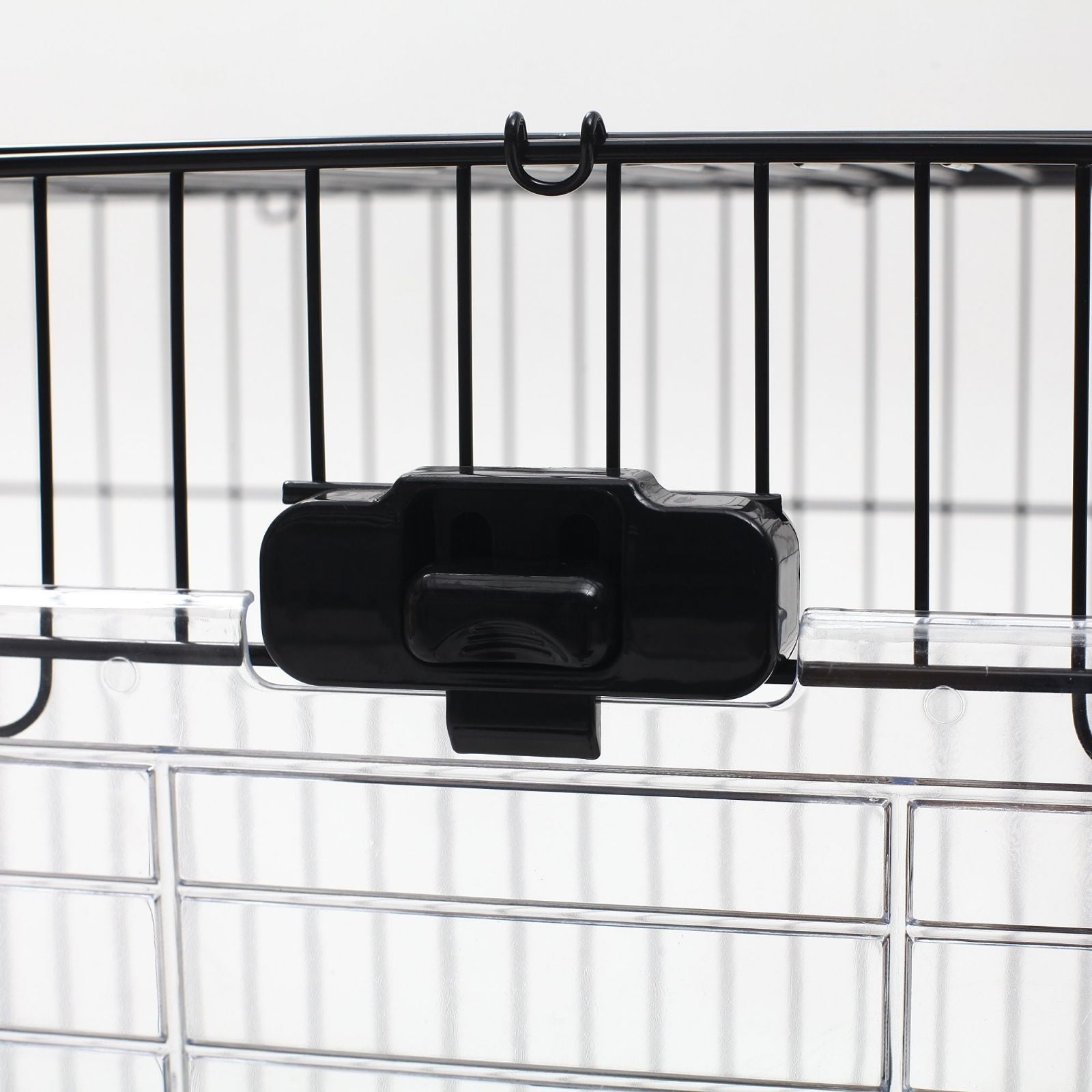 EASYCOMFORT Cage for Hamsters Rabbits Guinea Pigs in Black Metal with 2 Doors