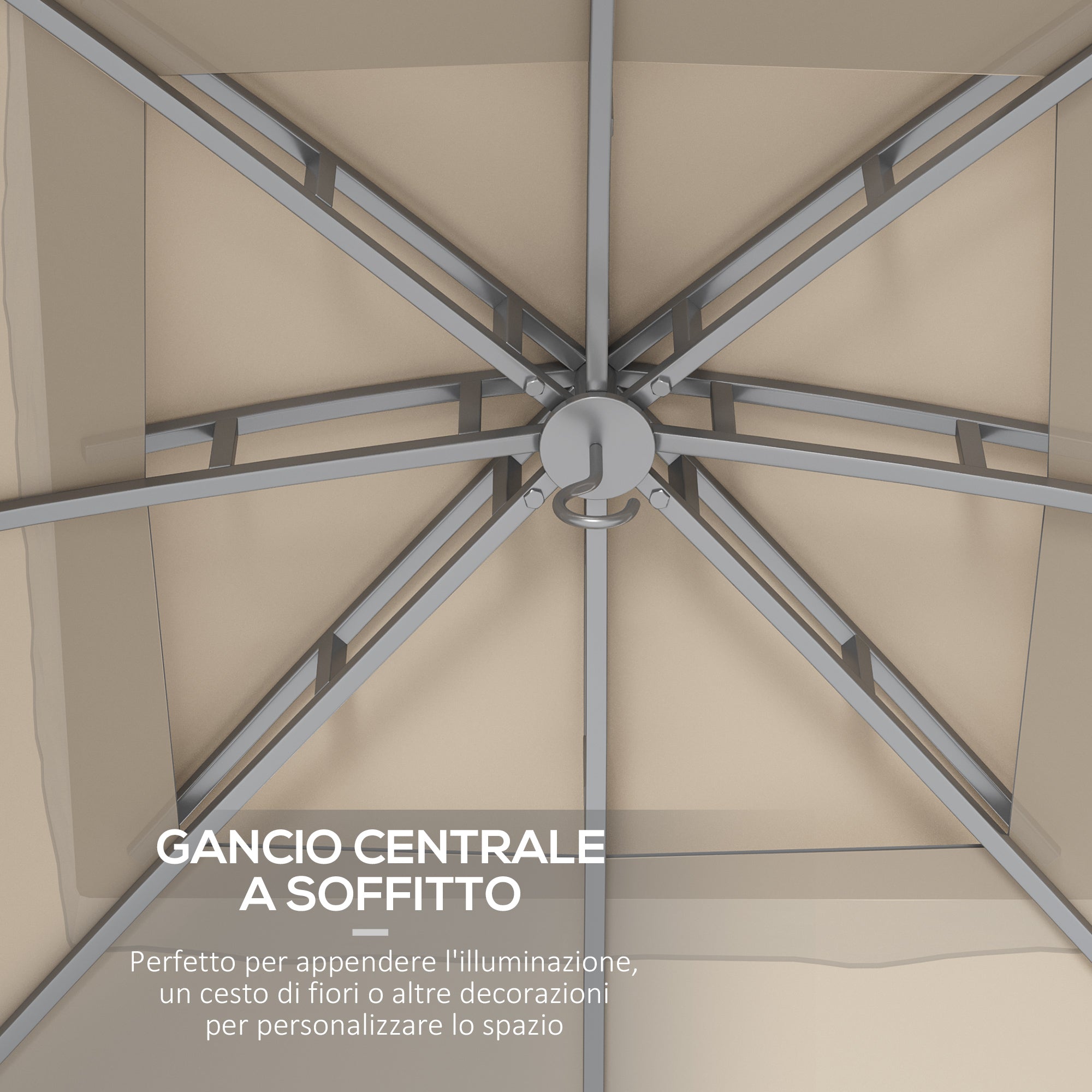 EasyComfort Gazebo 3x3 m met dubbel dak en zijgordijnen