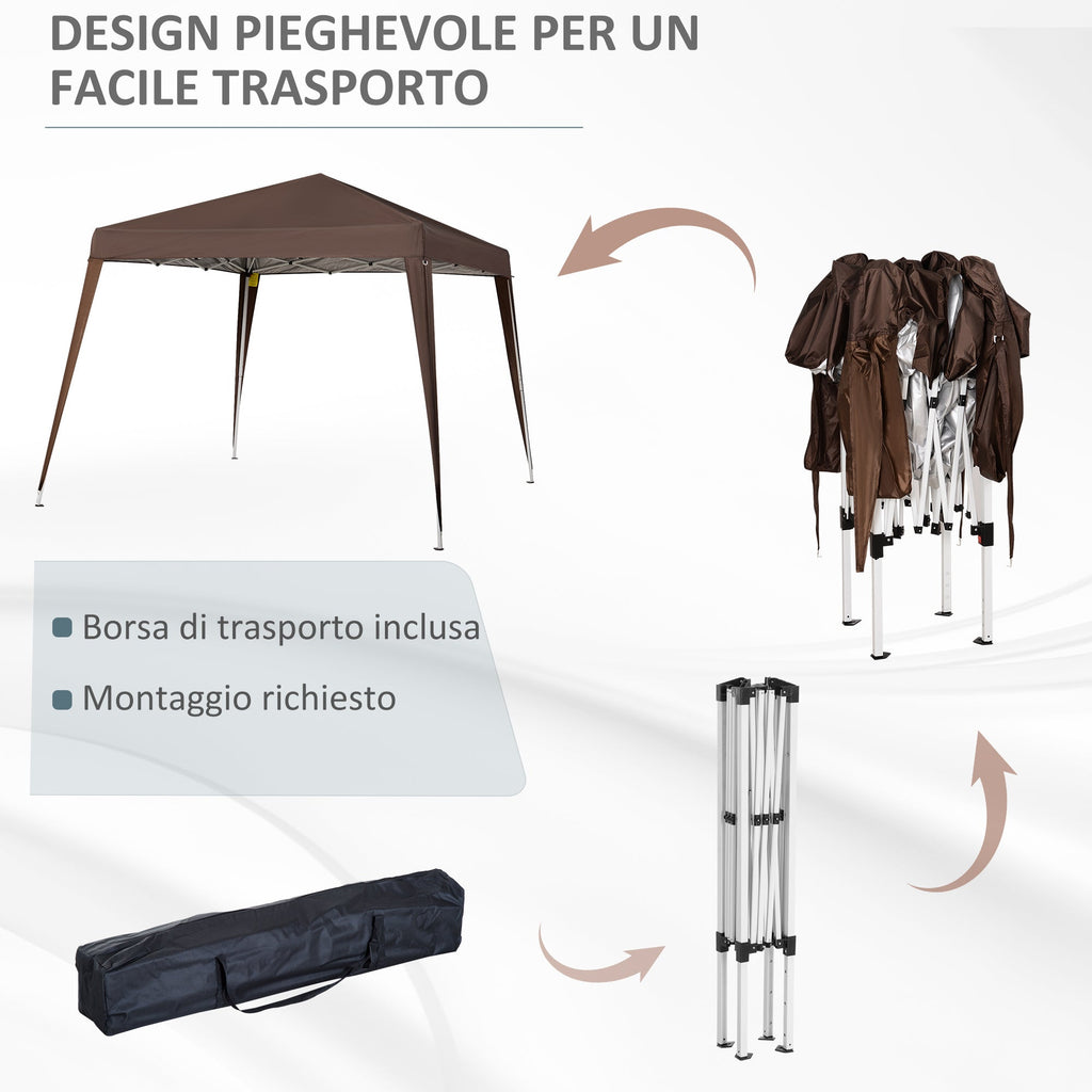 EasyComfort Vouwgazebo 2,4x2,4 m, bruin