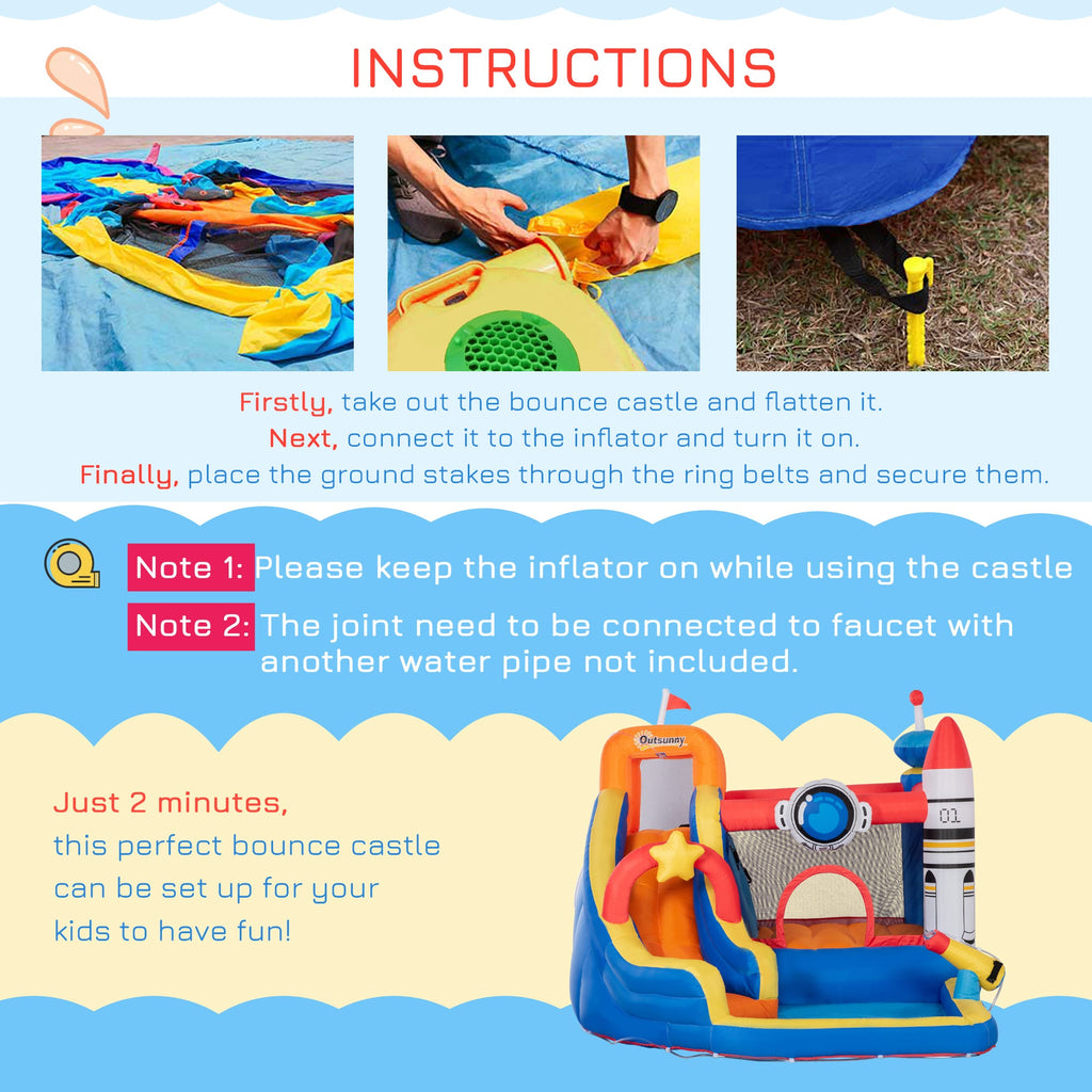 Easycomfort Gioco Springkasteel voor 3–8 jaar, 340x270x227 cm