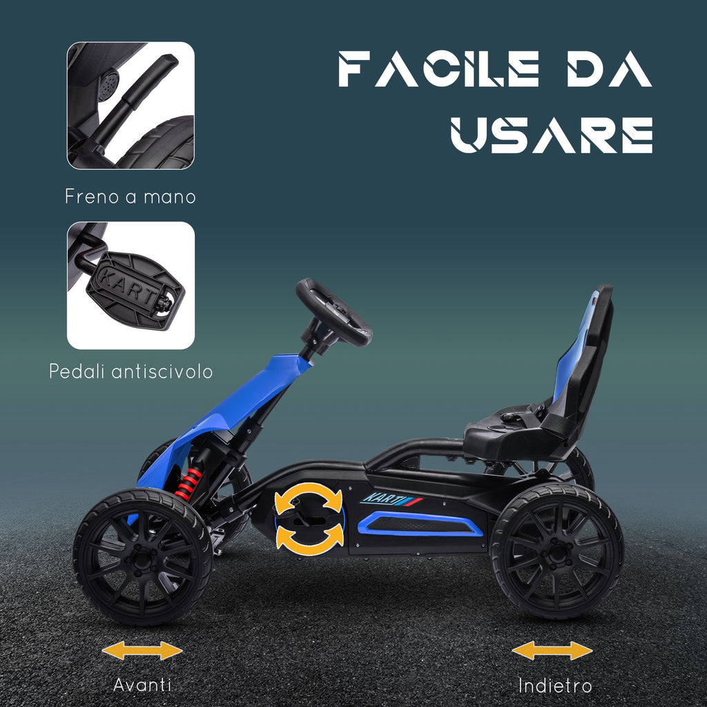 EasyComfort Go Kart trapauto 3–8 jaar, verstelbare stoel, EVA-wielen, 100x58x58.5 cm