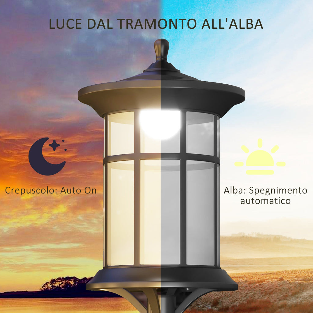 EasyComfort zonne-tuinlamp 184 cm LED 6000K IP44 zwart
