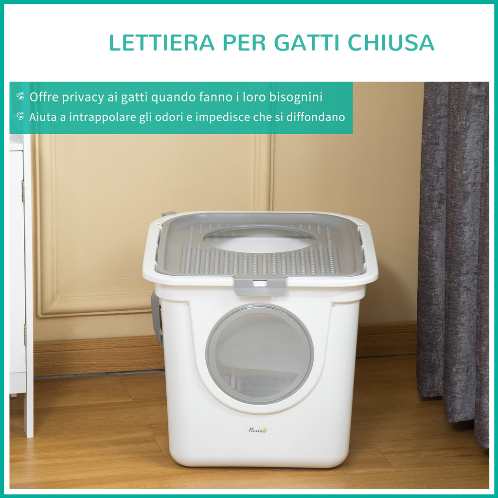 EasyComfort gesloten kattentoilet met 2 ingangen, 44x55x39 cm