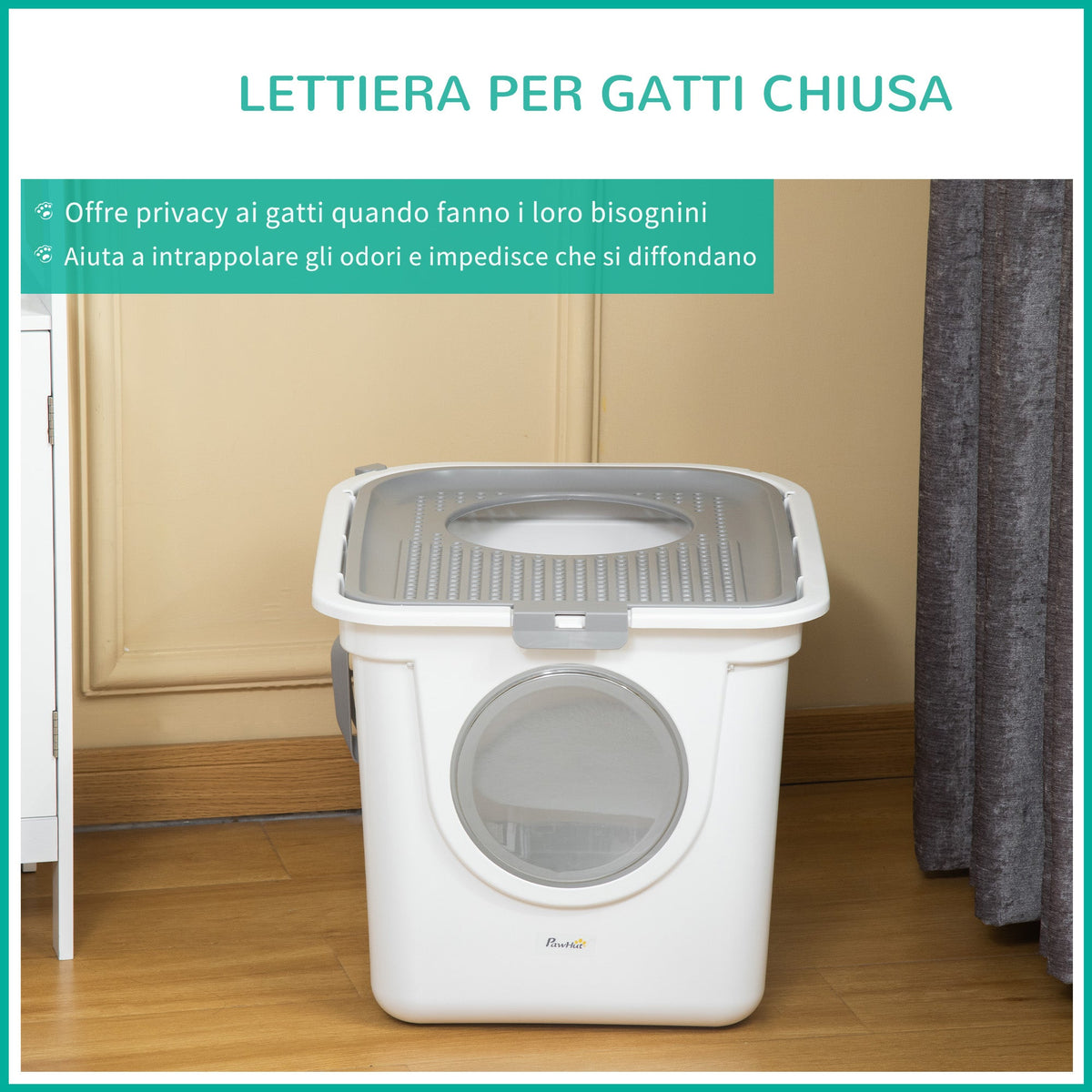 EasyComfort gesloten kattentoilet met 2 ingangen, 44x55x39 cm