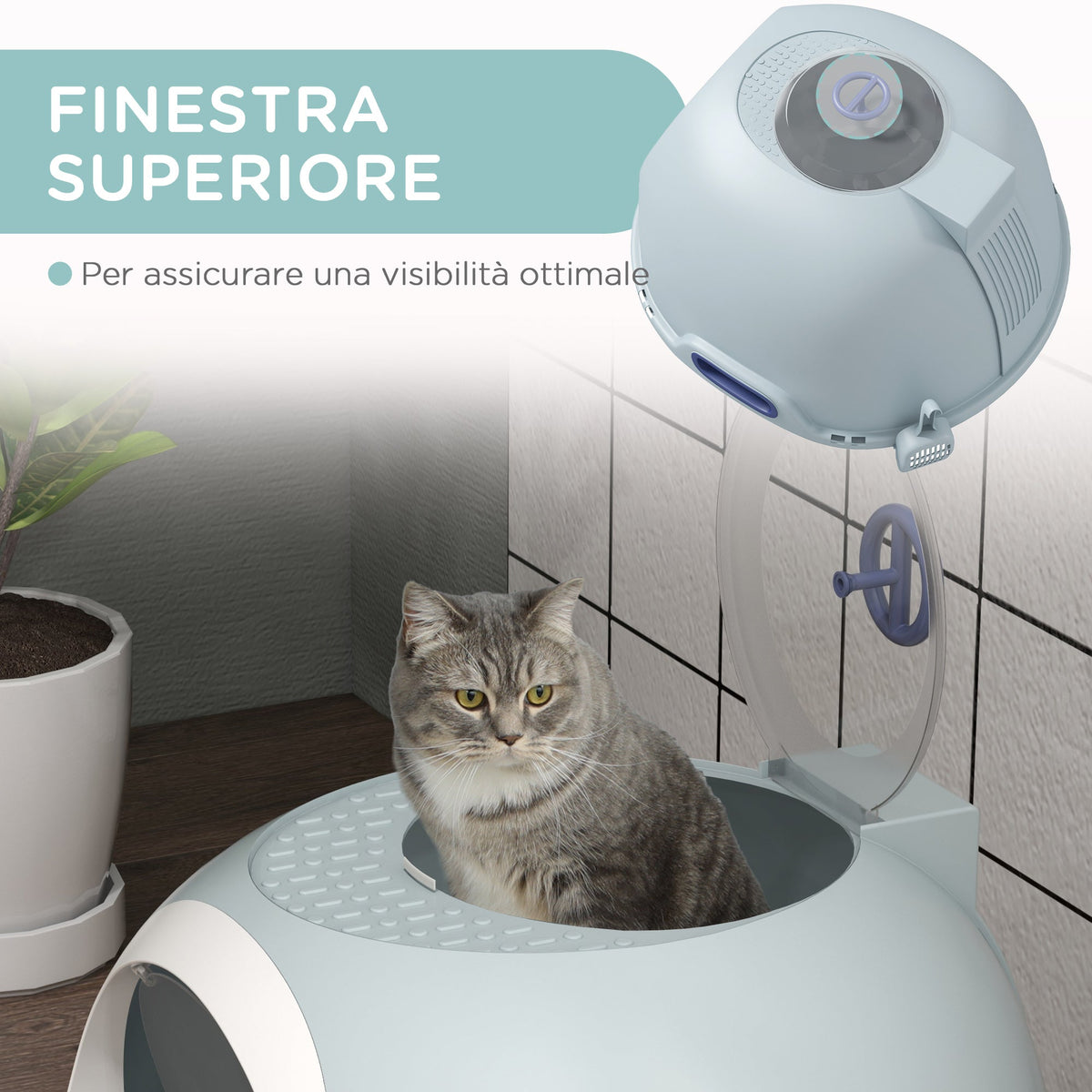 EasyComfort Lettiera per Gatti Chiusa gesloten kattenbak met uitneembare lade, 47x55x44 cm