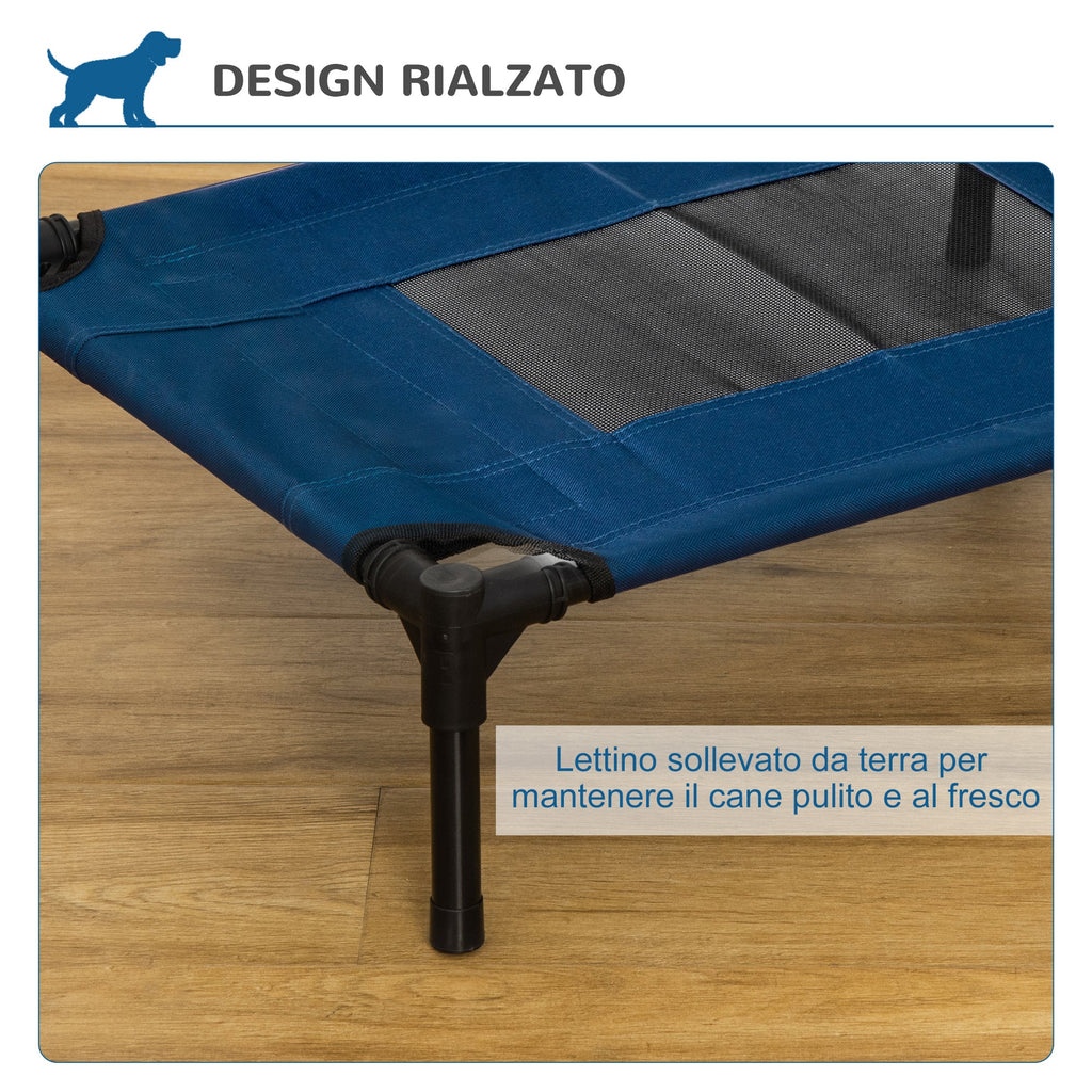 EasyComfort Lettino per Cani Rialzato con Seduta Traspirante, in Acciaio e Tessuto, 61x46x18 cm, Marrone e Nero