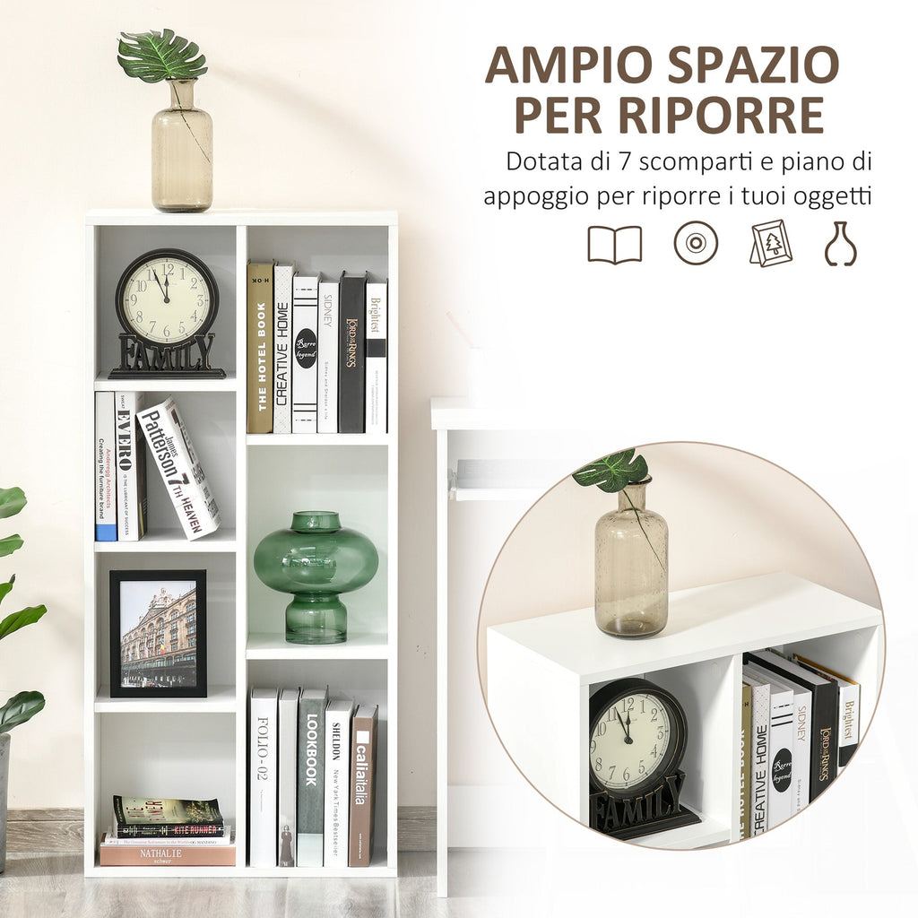 EasyComfort Boekenkast 7 vakken 50x24x106 cm wit