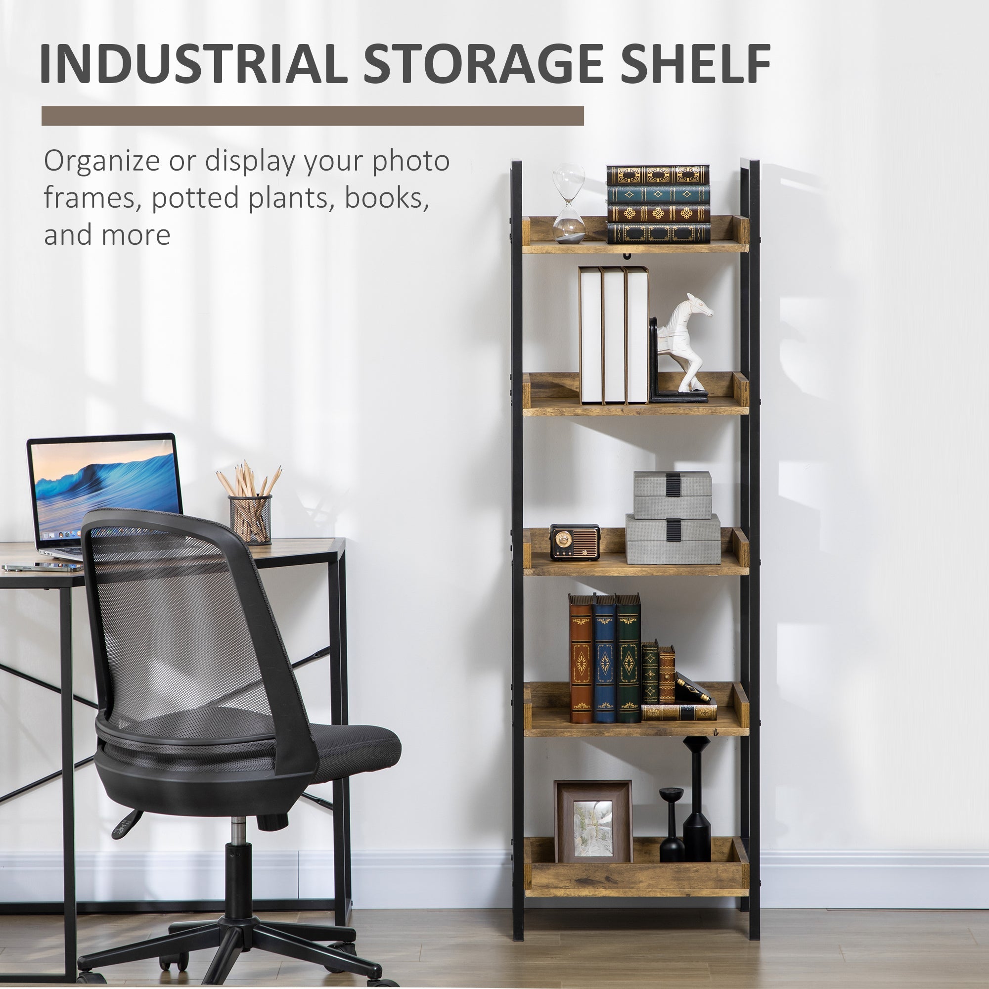 EasyComfort Boekenkast 5 planken 48x30x155 cm