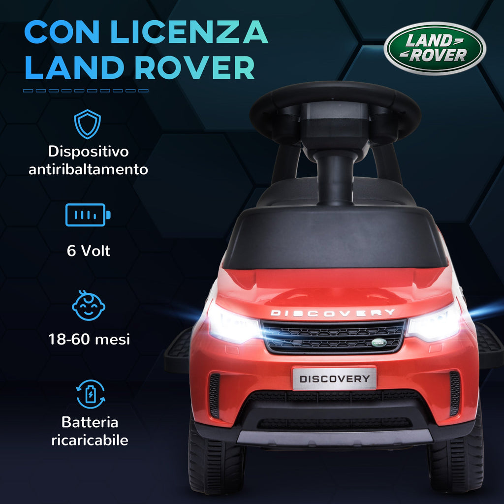 EasyComfort Macchina Elettrica per Bambini, Auto con Licenza Land Rover 6V, Funzionamento Elettrico e a Spinta, Velocità 3km/h, Rosso