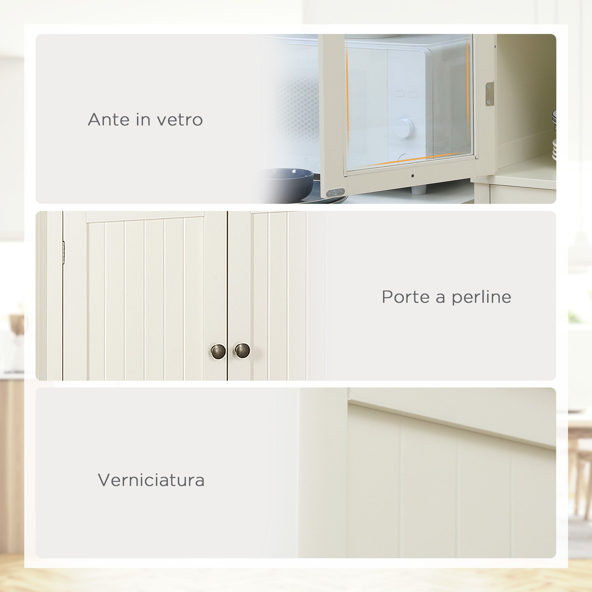 EasyComfort Voorraadkast 5 planken met middenlade 76x40x182.5 cm crème