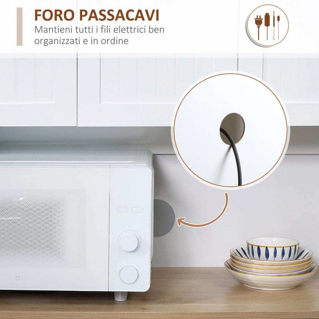 EasyComfort Mobile Dispensa Cucina in Legno with Armadietti e Cassetto Stile Country, 101x39x180cm, white