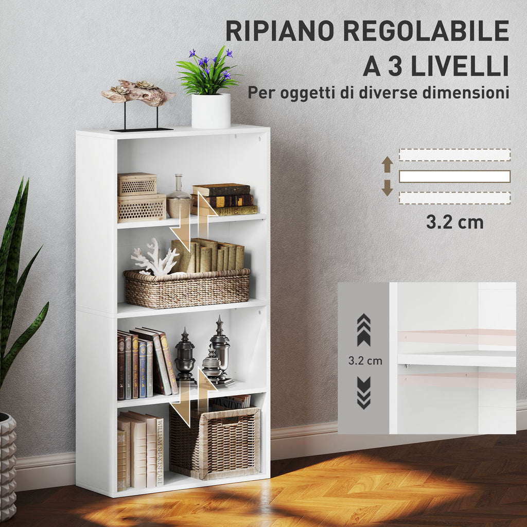 EasyComfort Mobile Libreria Boekenkast 4 planken 60x24x115.5 cm wit