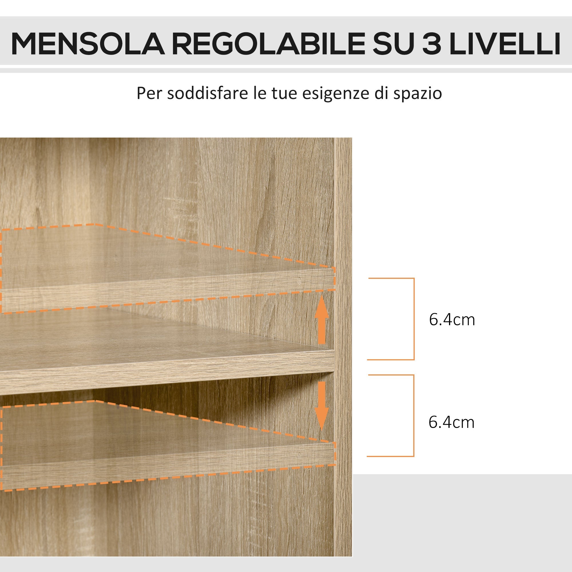 EasyComfort Mobile multiuso with 4 Ruote, Rovere, 80x40x72cm