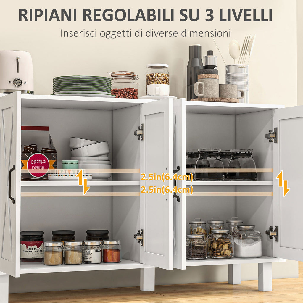 EasyComfort multifunctionele kast 4 niveaus 120x37x75 cm wit