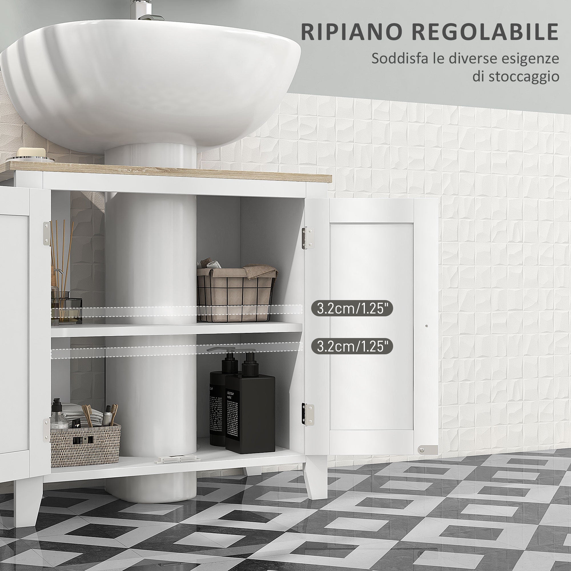 EasyComfort Onderkast voor wastafel U-model MDF 60x30x60 cm