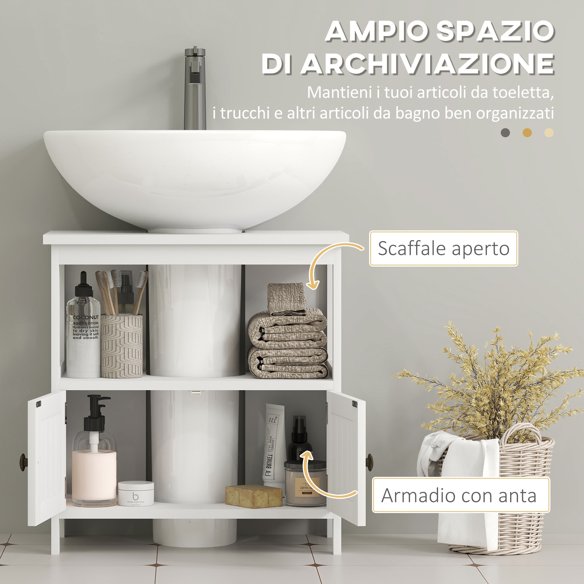 EasyComfort Mobile onderkast voor wastafel 60x30x60 cm wit