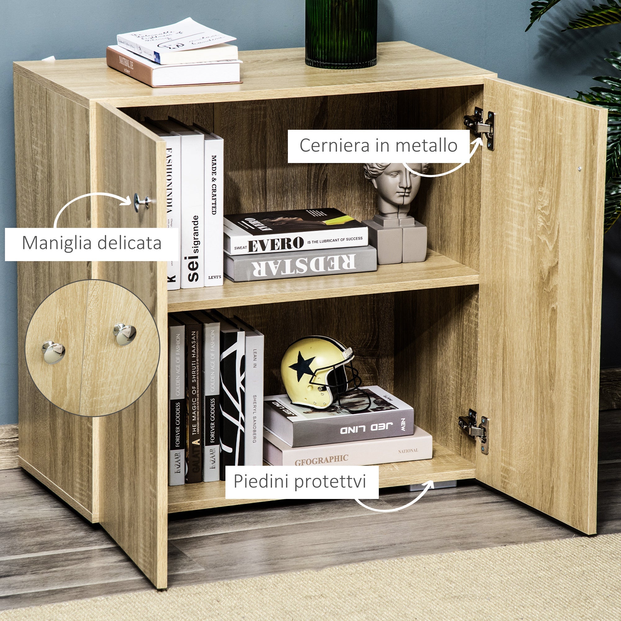 EasyComfort Mobiletto Multiuso 2-deurs kast 70x39x70 cm