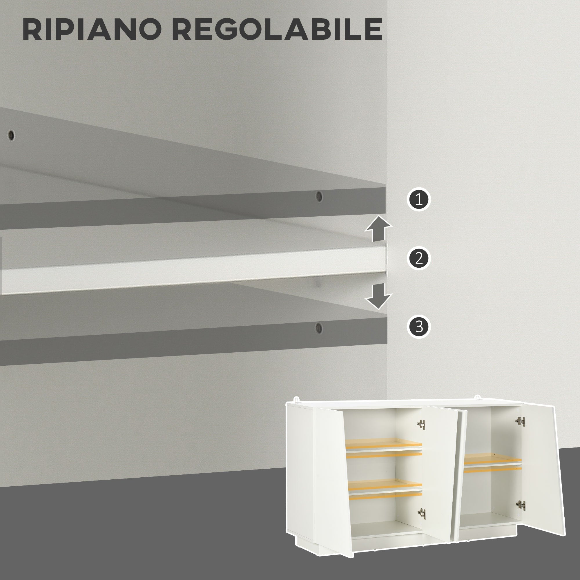 EasyComfort Mobiletto Multiuso opbergkast 5 niveaus 150x40x88 cm