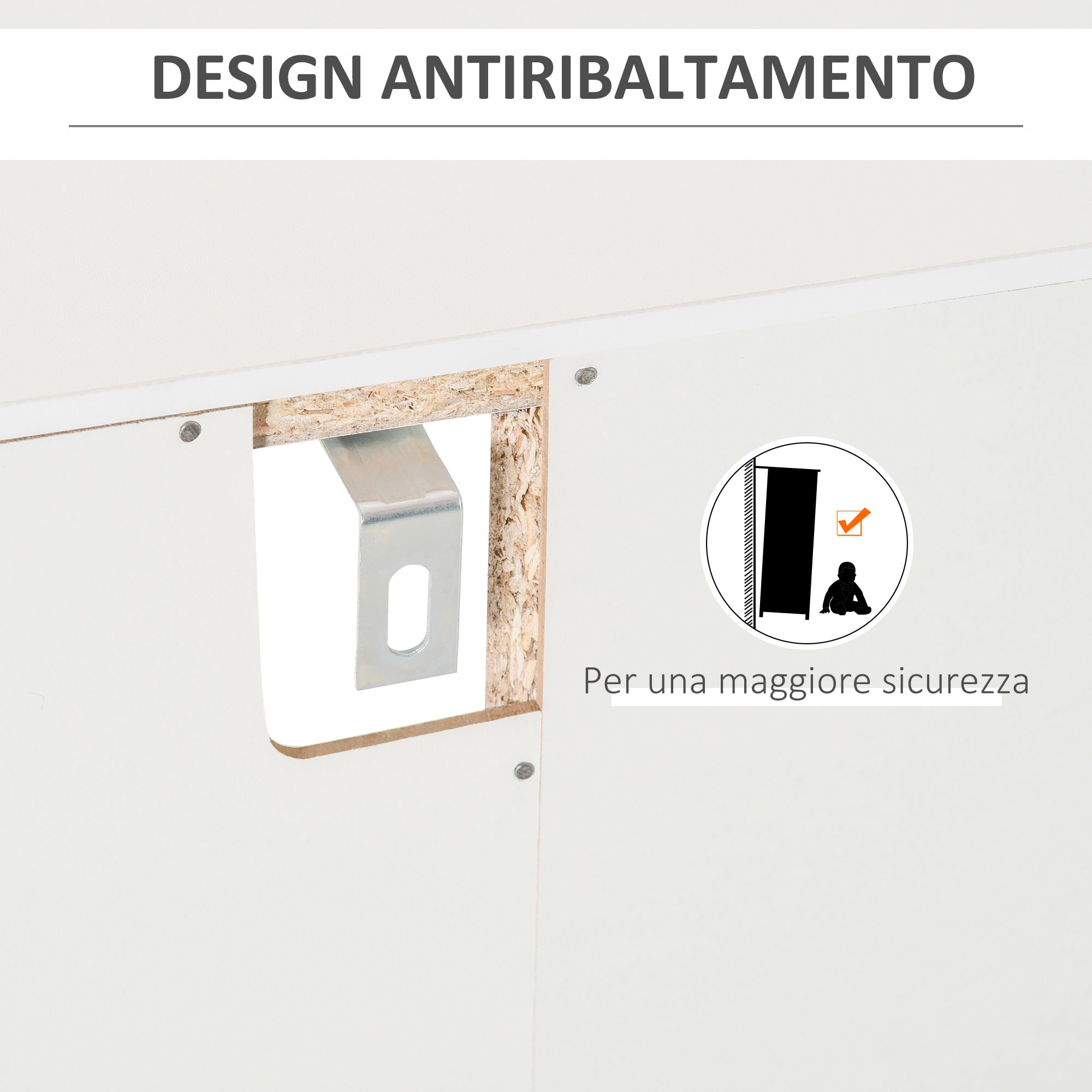 EasyComfort Mobiletto Portabottiglie Vini with Porta Calici e Armadietto, Capacità 20 Bottiglie, 80x36x85 cm, white