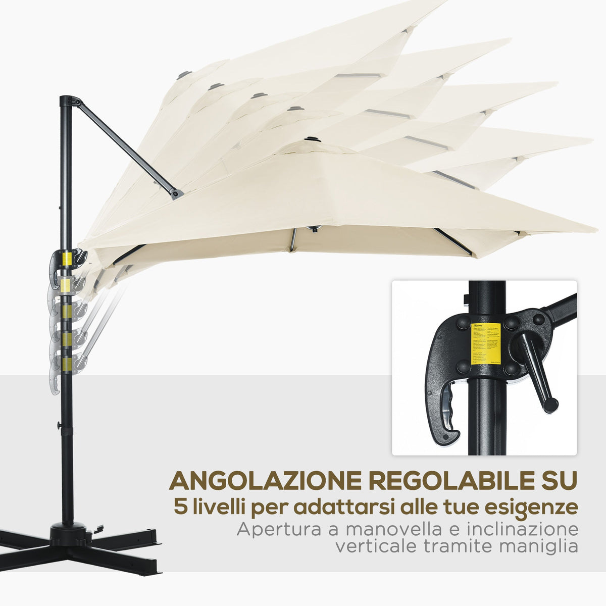 EasyComfort Tuinparasol 2.5x2.5 m crème