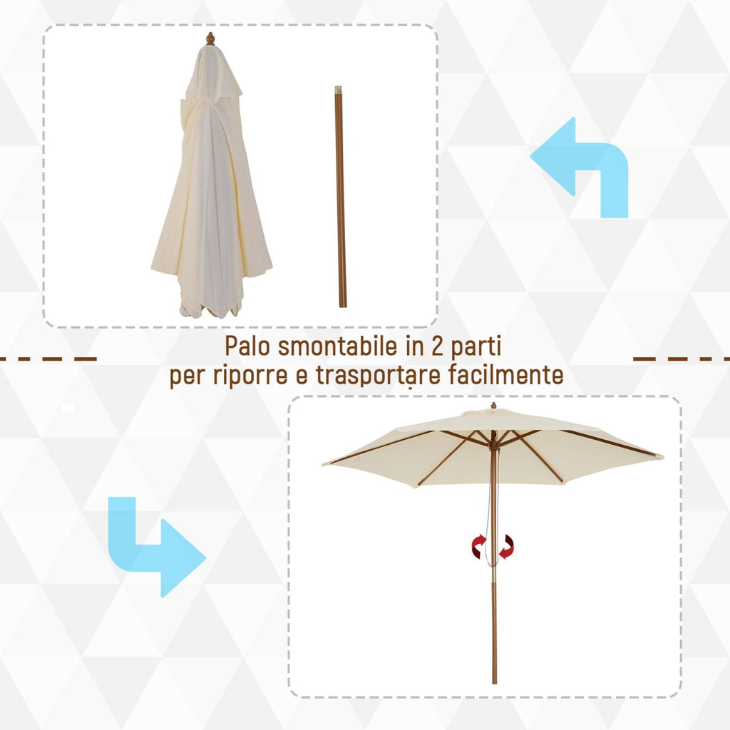 EasyComfort Garden and Terrace Parasol 2.5x2.3m beige