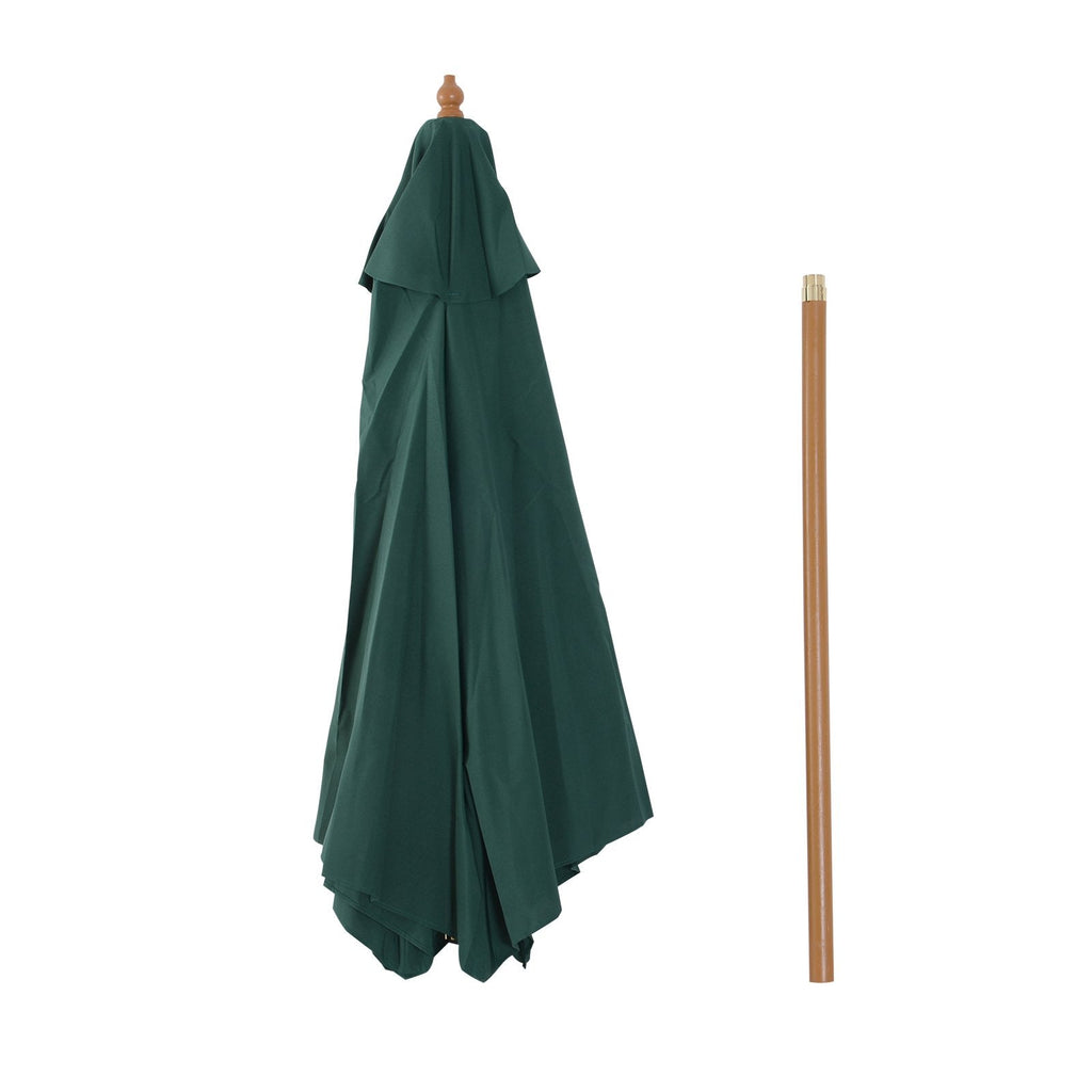 EASYCOMFORT Garden and Terrace Umbrella in Polyester Wood 2.5x2.3m Green