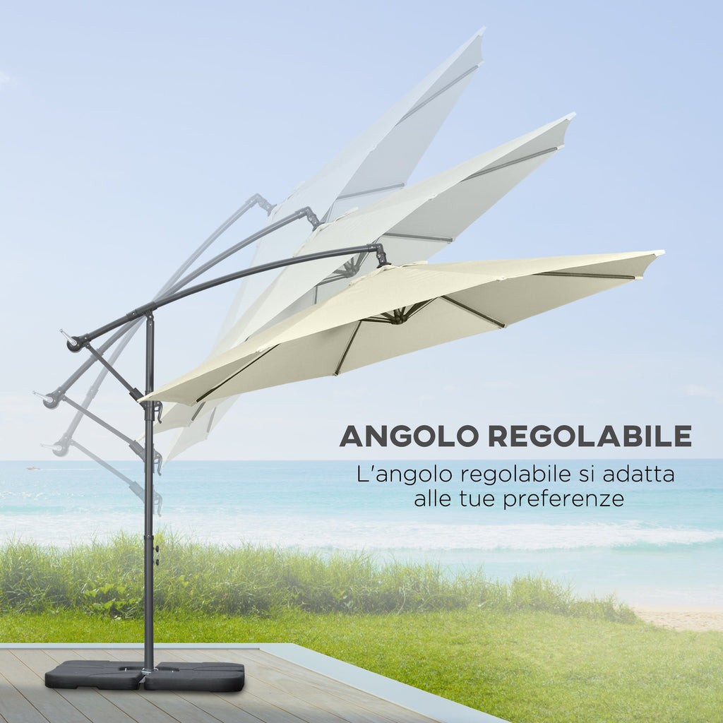 EasyComfort Hangparasol 6-spaken Ø292 x 247A cm, beige