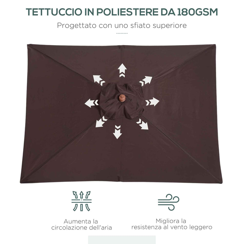 EasyComfort Parasol rechthoekig kantelbaar 200×150 cm