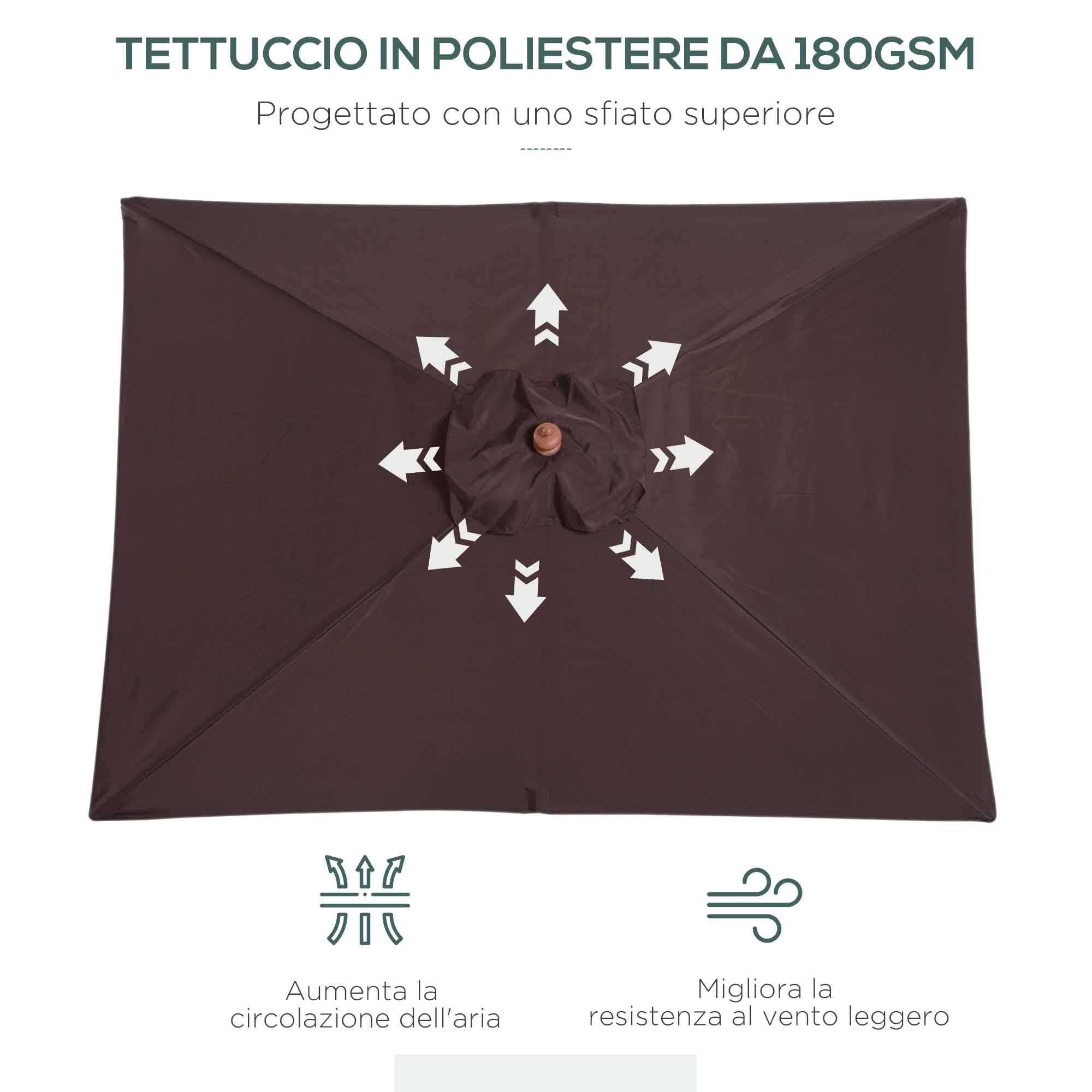 EasyComfort Parasol rechthoekig kantelbaar 200×150 cm