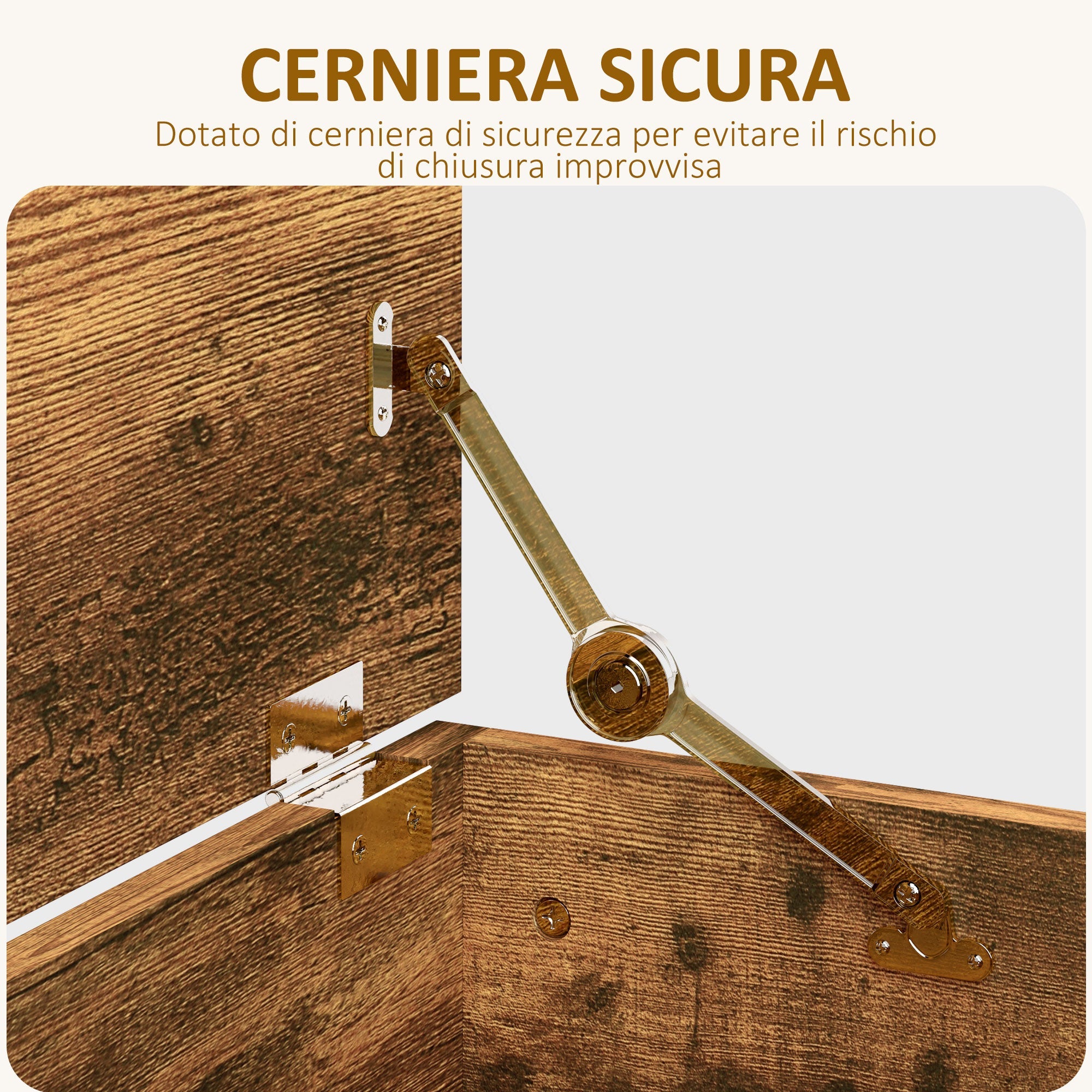 EasyComfort Panca Contenitore Capacità 120 kg per Camera da Letto e Ingresso, in Legno, 100x40x40 cm, Marrone