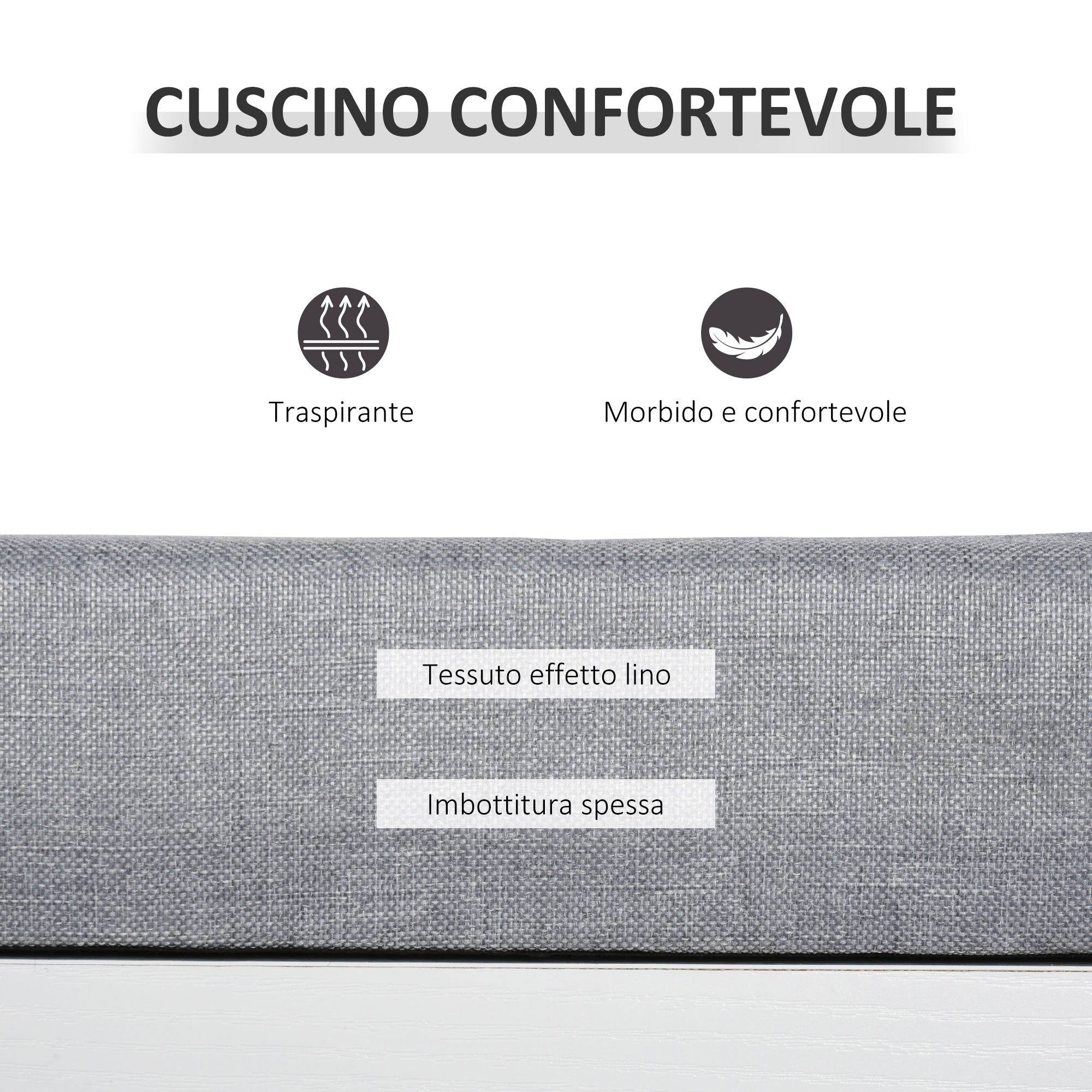 Easycomfort Panca Scarpiera with Cuscino, Cassetto e 3 Vani Aperti in Legno, 81x31.5x49cm, white