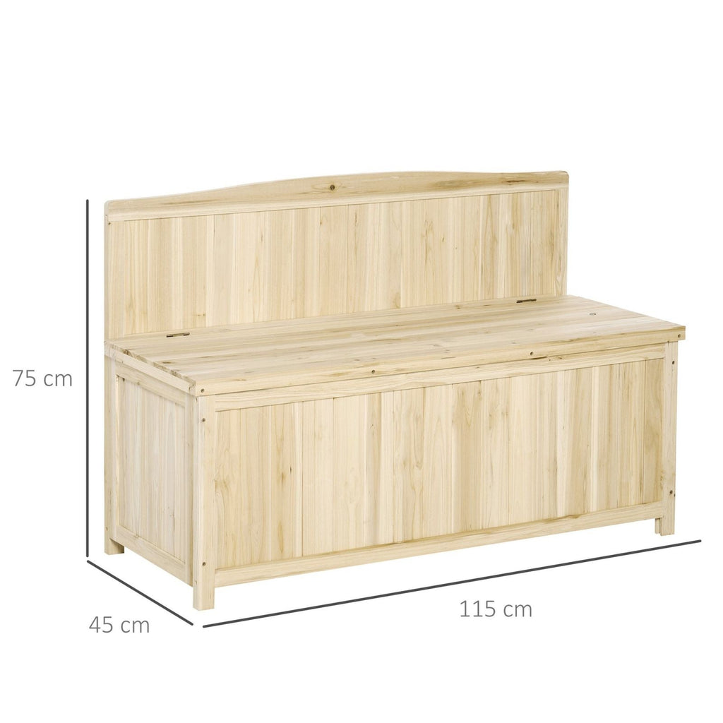 EASYCOMFORT Wooden Garden Bench Outdoor Container with Backrest