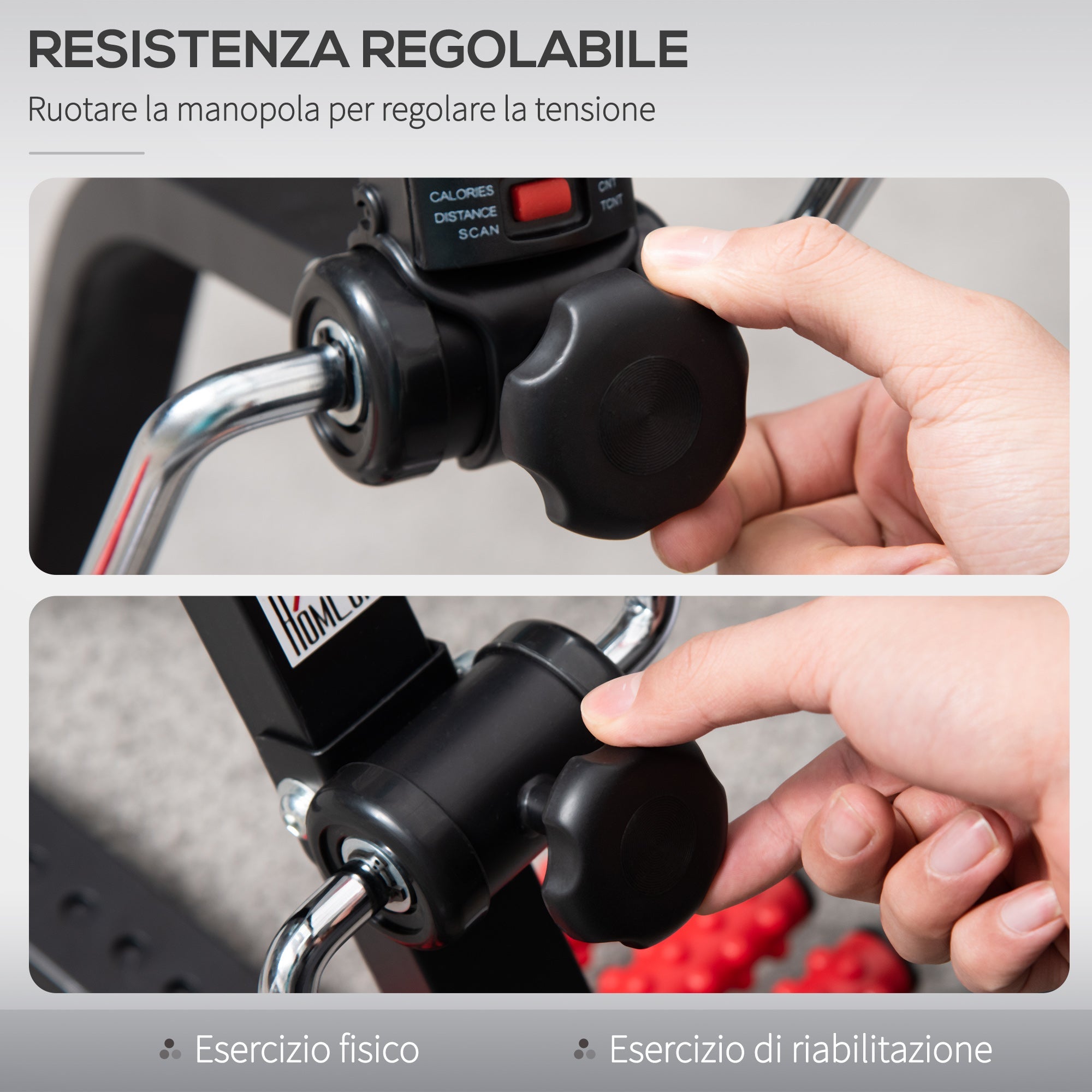 Easycomfort Pedaliera per Braccia e Gambe with Schermo LCD, Altezza e Resistenza Regolabile, 56x44-56x75-97 cm