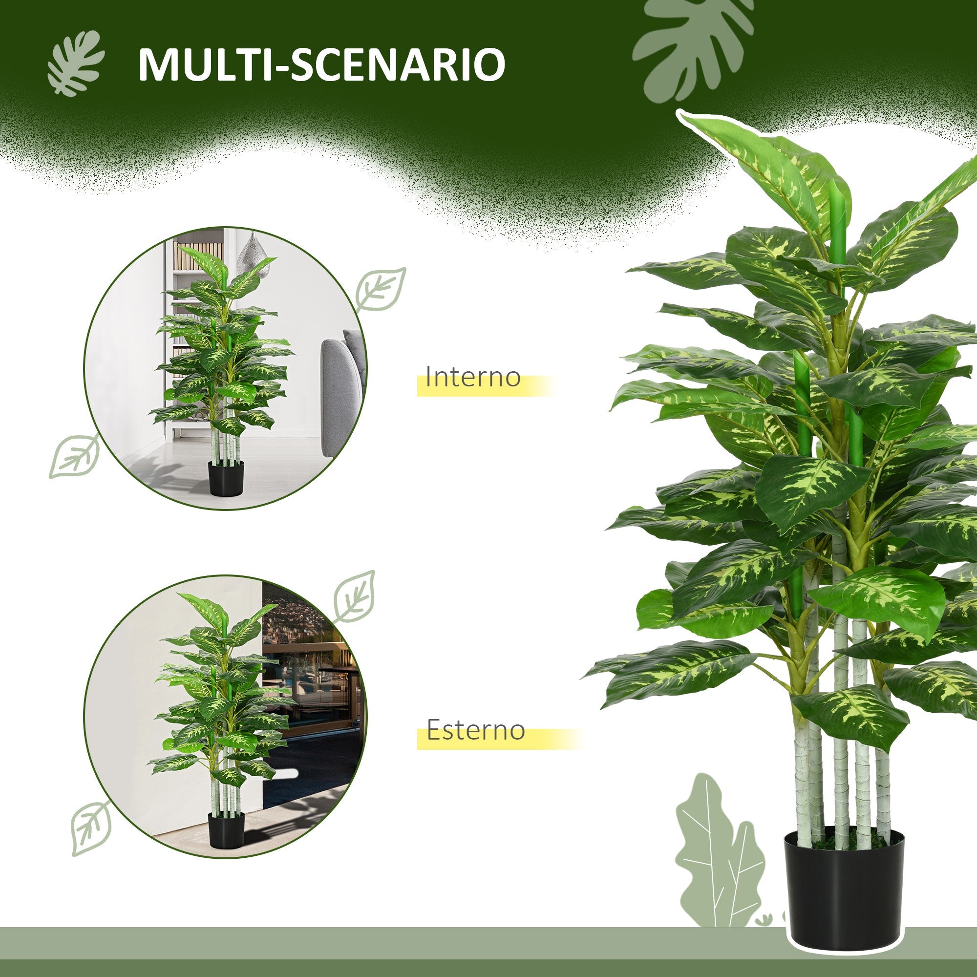 EasyComfort Pianta kunstplant 120 cm met zwarte pot