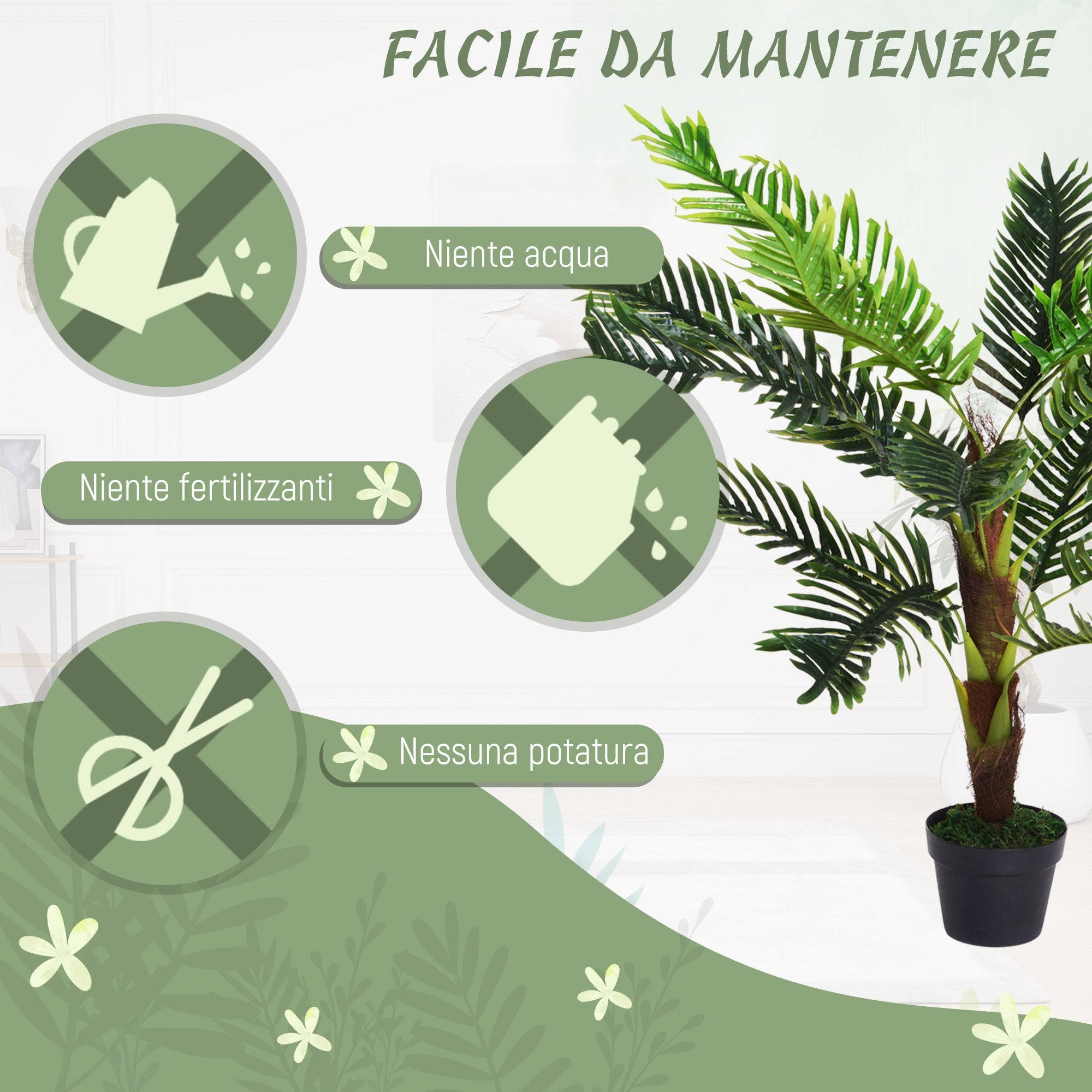 EasyComfort Cycas kunstplant 123 cm met pot