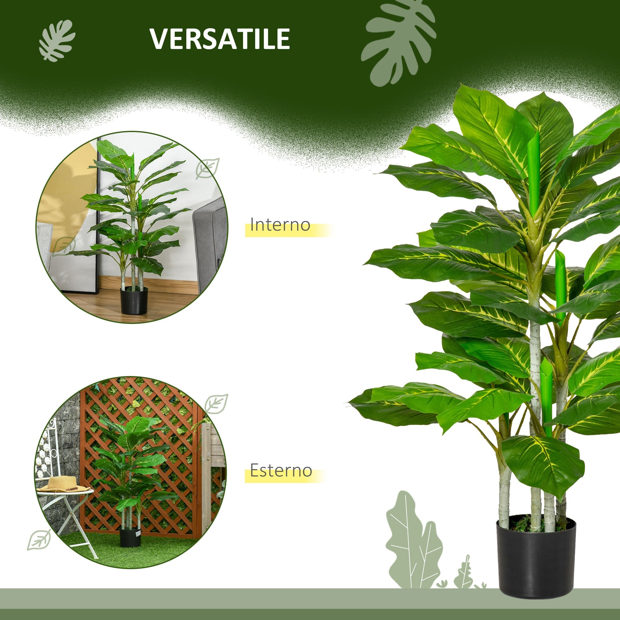 EasyComfort Kunstplant 95 cm – 33 bladeren, pot Ø15x13 cm