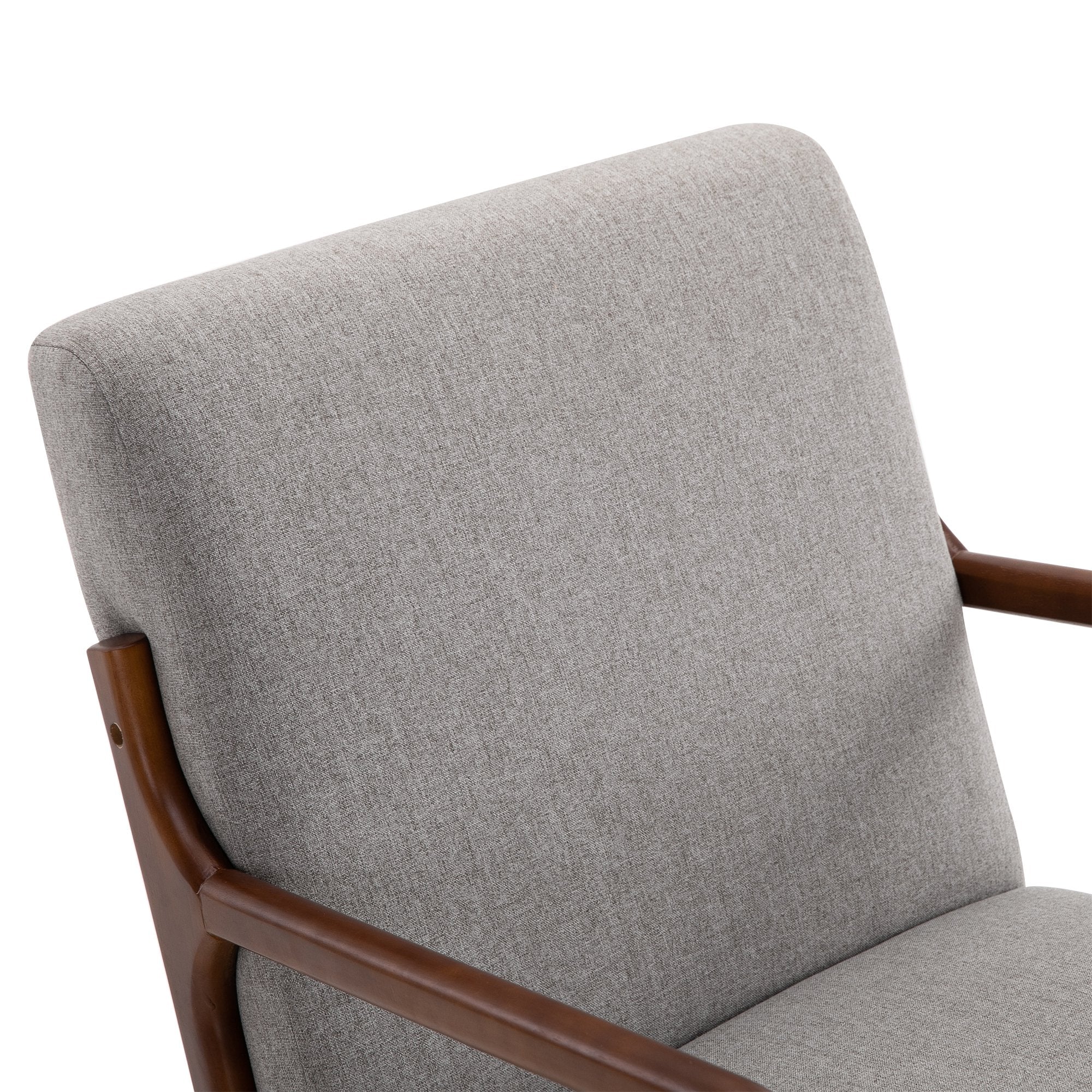 EasyComfort Schommelstoel gestoffeerd vintage eucalyptushout & linnen 64x86x80 cm