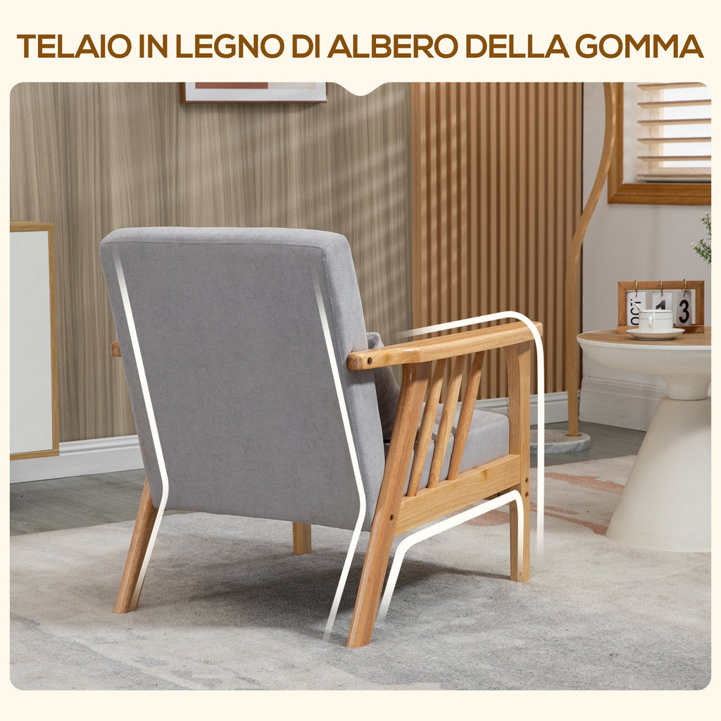 EasyComfort Poltrona Moderna - Moderne fauteuil, 68x75x78 cm, grijs
